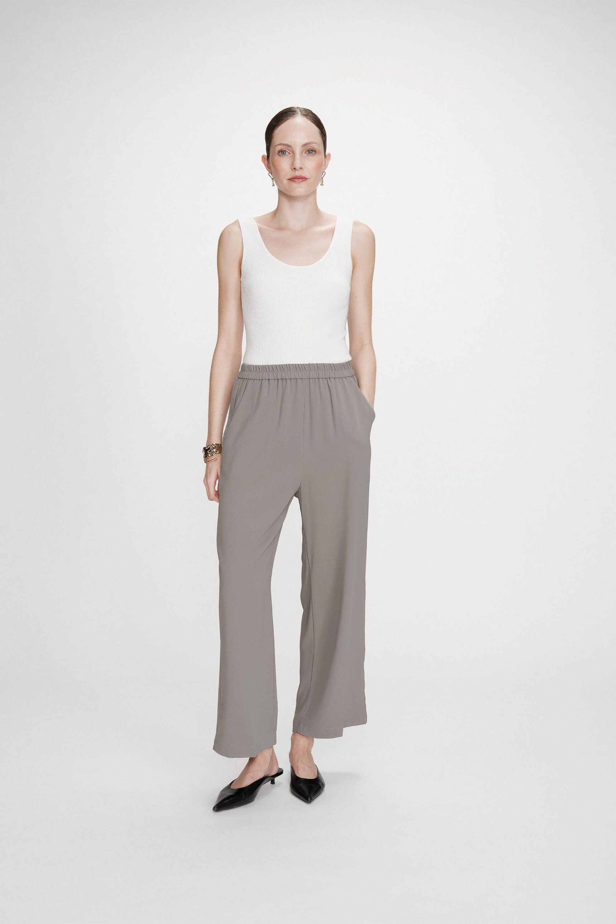 Grace & Mila γυναικείο παντελόνι Straight Leg "Noblesse" - NOBLESSE/SS26 Χακί