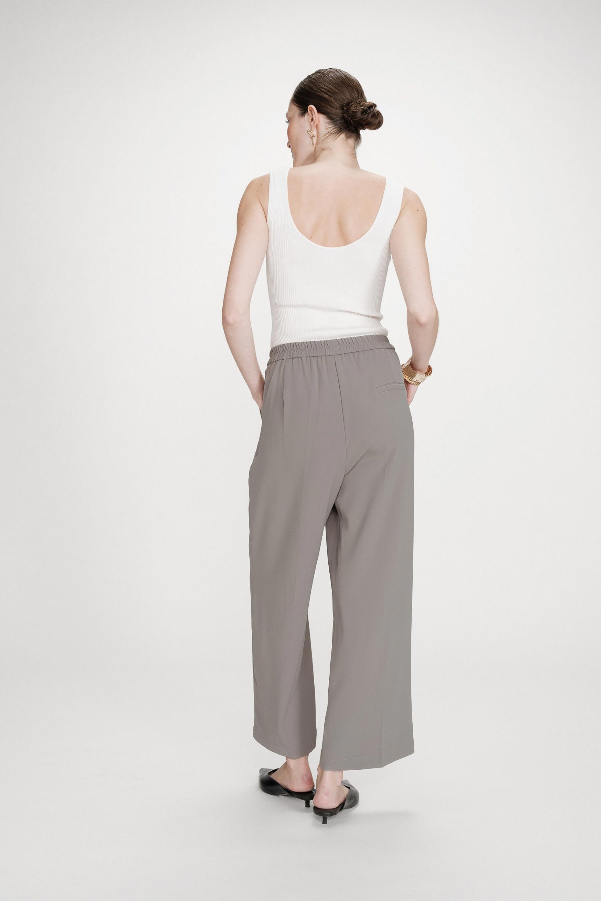 GRACE & MILA Grace & Mila γυναικείο παντελόνι Straight Leg "Noblesse" - NOBLESSE/SS26 Χακί - 3