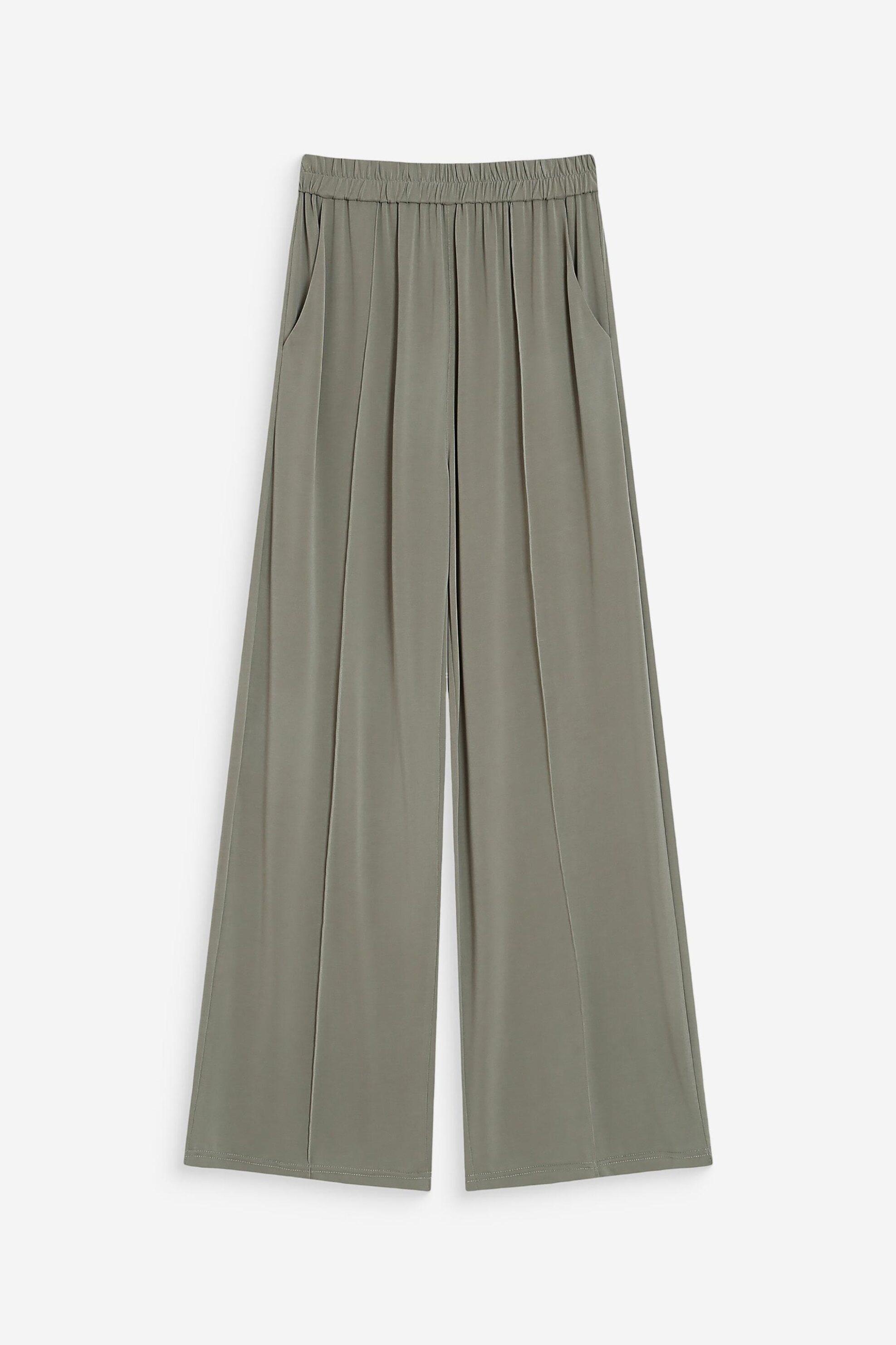 Grace Mila Γυναικείο Παντελόνι με Ελαστική Μέση Wide Leg Pax - Ss26 Χακί