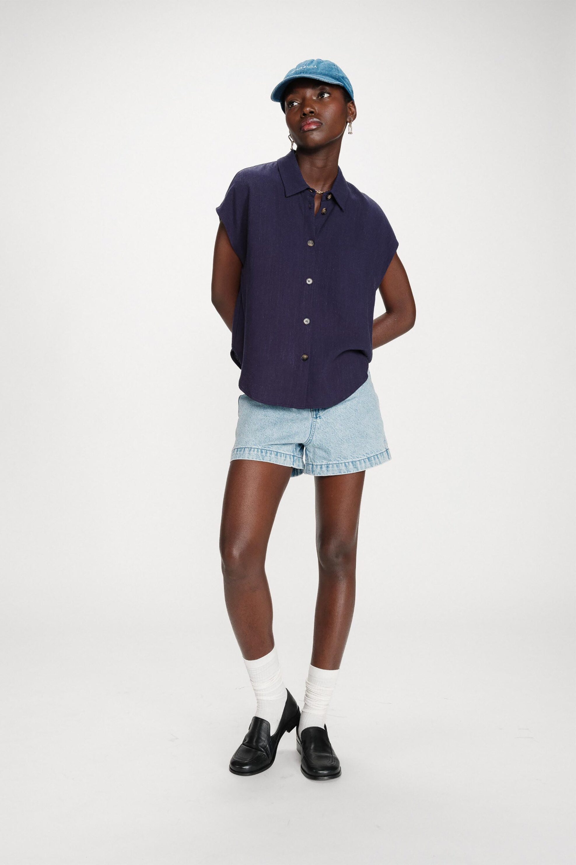 Grace & Mila γυναικείο πουκάμισο μονόχρωμο Regular Fit "Perez" - PEREZ/SS26 Σκούρο Μπλε