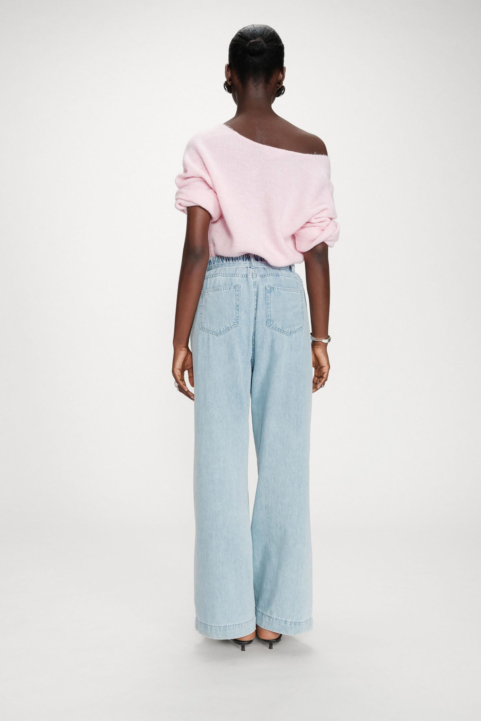 Grace Mila Γυναικείο Παντελόνι Baggy Fit Pompon - Ss26 Γαλάζιο