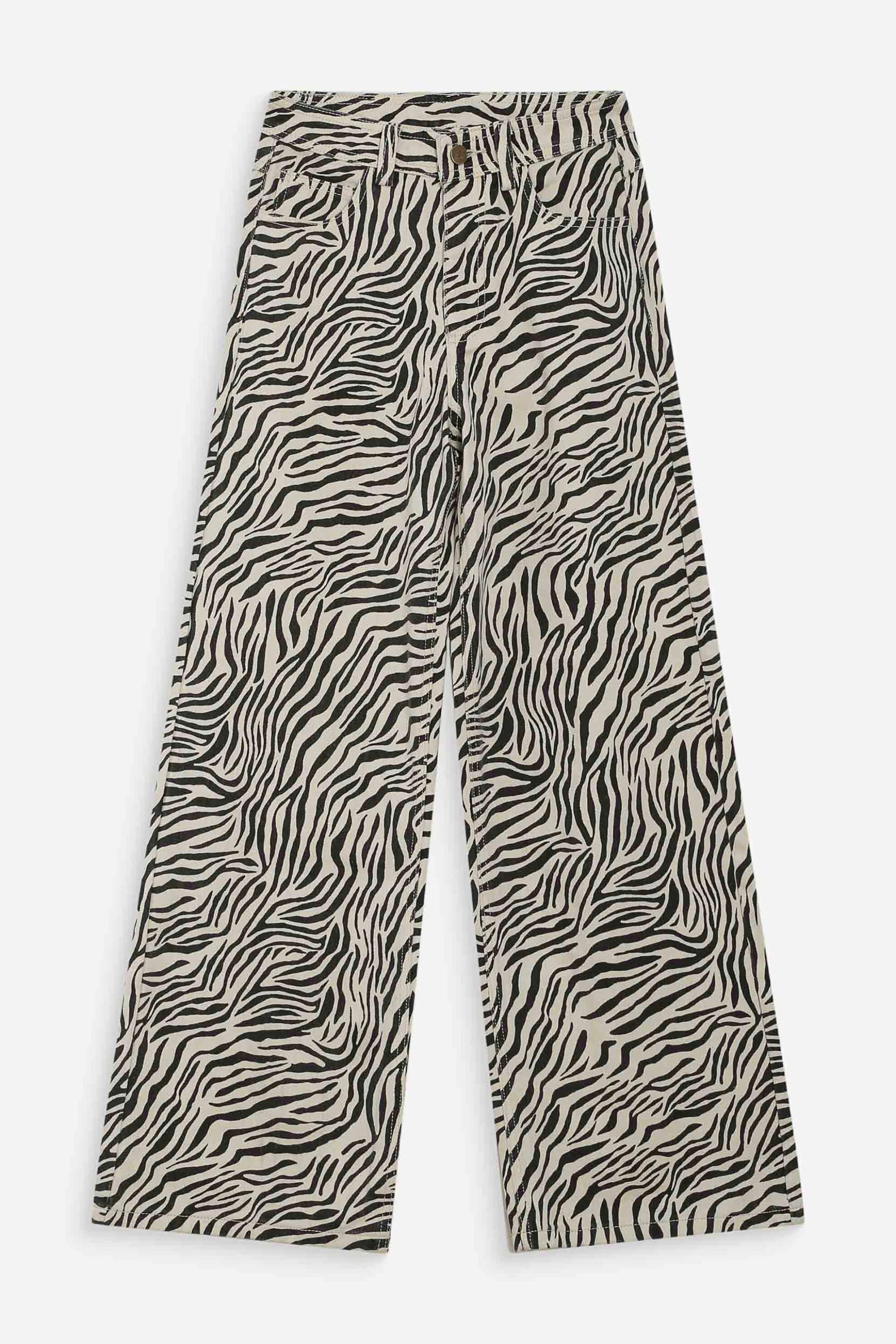 Grace Mila Γυναικείο Τζιν Παντελόνι με Animal Print Loose Fit Socca - Ss26 Ασπρόμαυρο