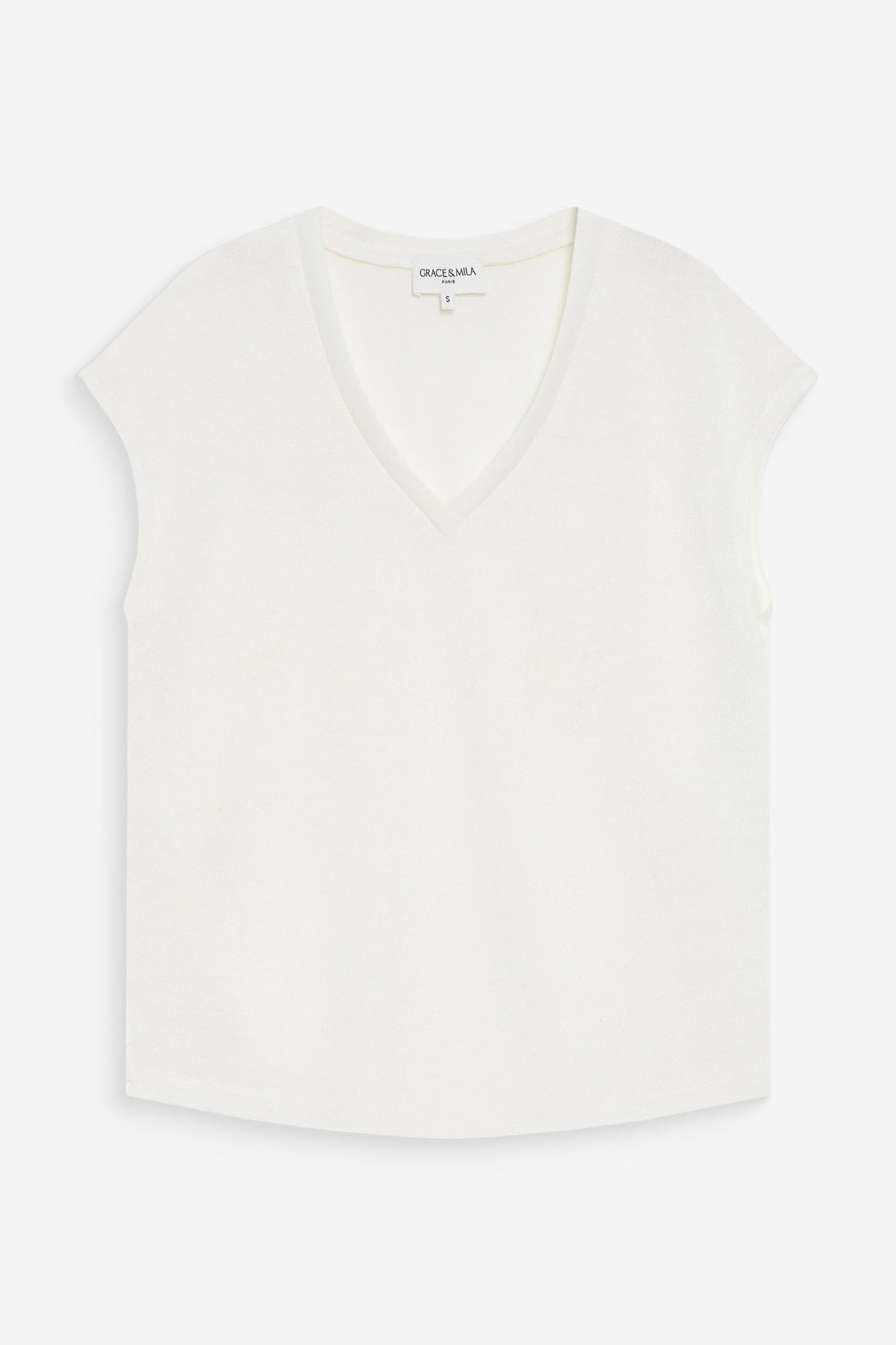 Grace Mila Γυναικείο T-Shirt Regular Fit Μονόχρωμο Valsons - Ss26 Κρέμ
