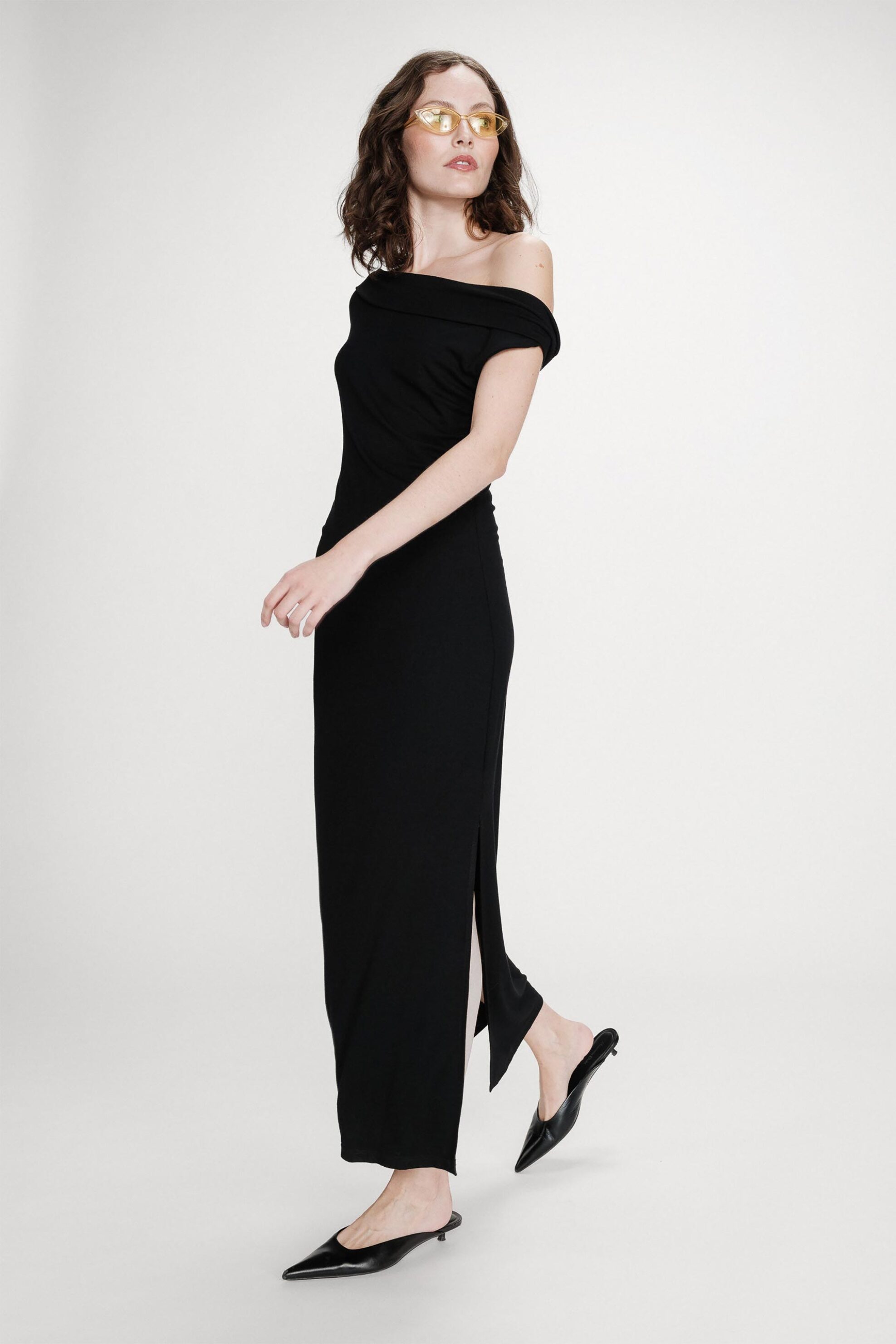 Grace & Mila γυναικείο midi φόρεμα με off-shoulder σχέδιο 