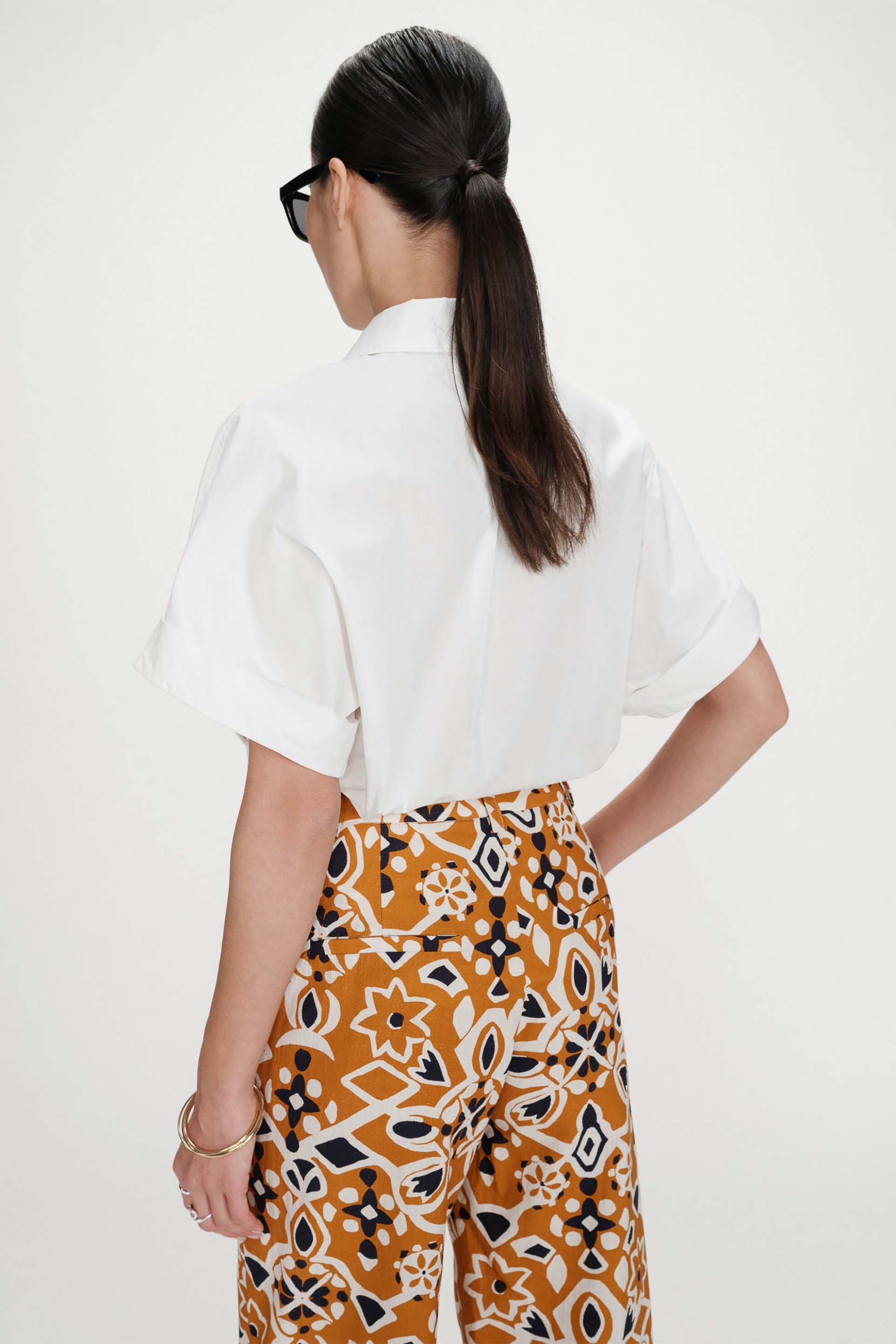 Grace Mila Γυναικείο Παντελόνι με All-Over Print Straight Leg Varsy - Ss26 Ταμπά