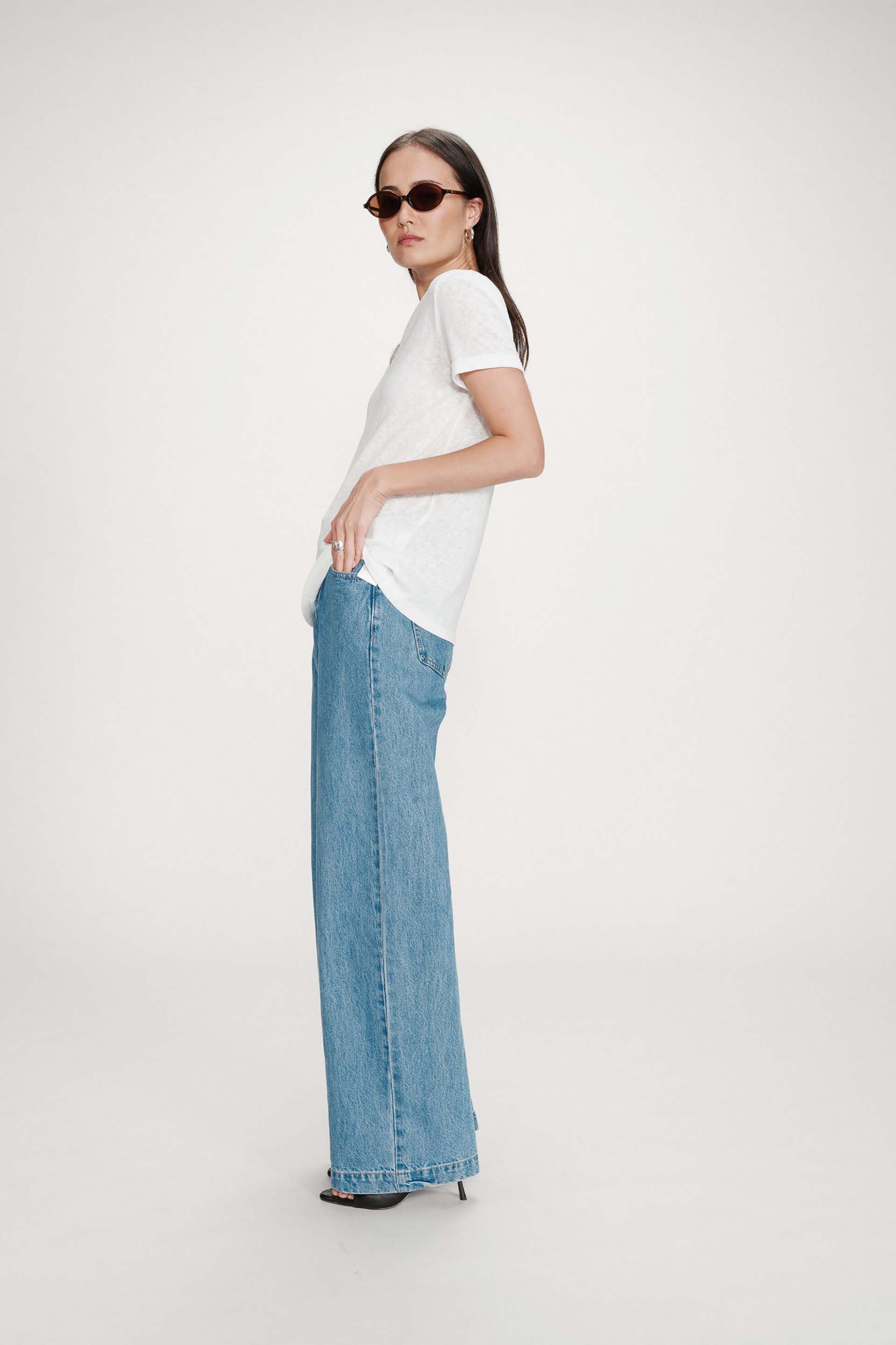 GRACE & MILA Grace & Mila γυναικείο T-shirt Regular Fit μονόχρωμο "Vasco" - VASCO/SS26 Κρέμ - 3