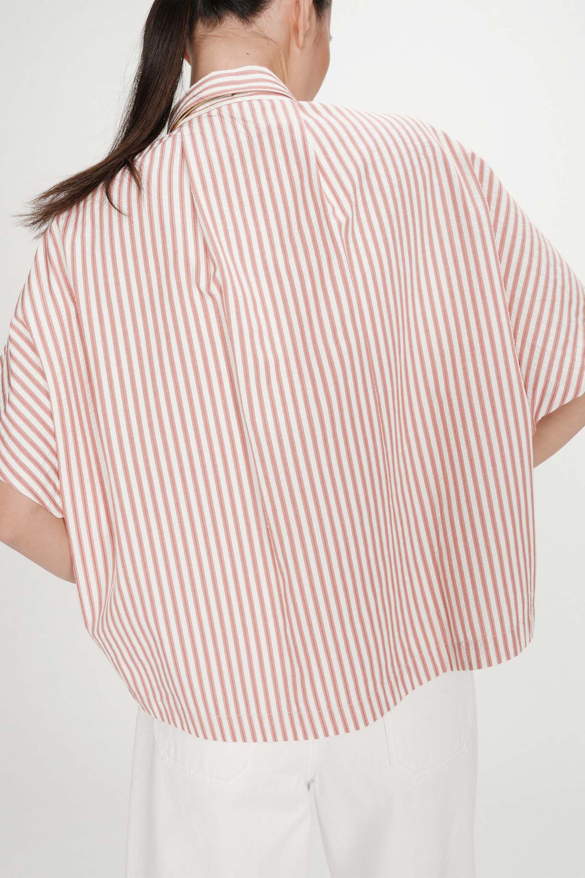 Grace Mila Γυναικείο Πουκάμισο Ριγέ Σχέδιο Oversized Vercia - Ss26 Κοραλί