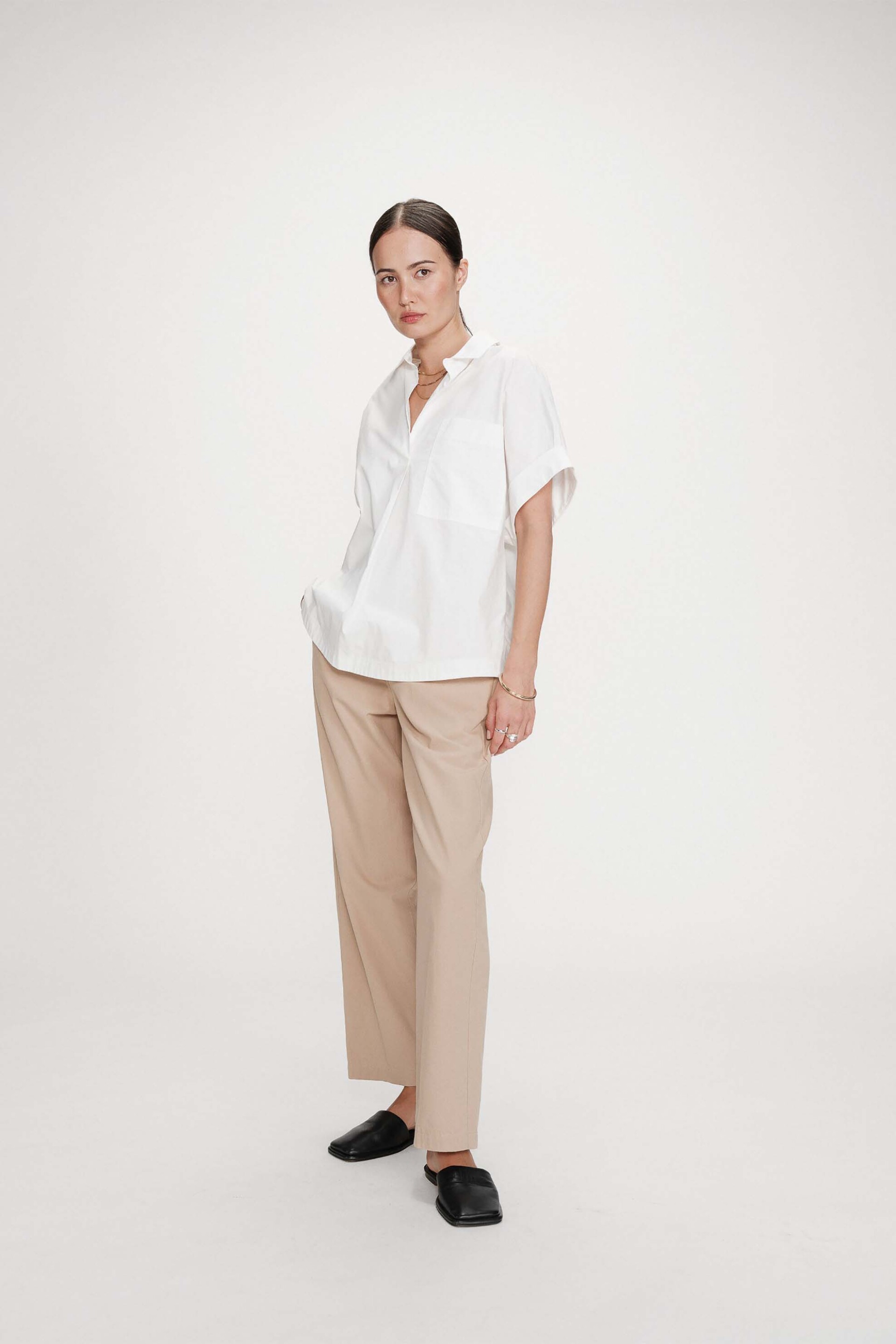 GRACE & MILA Grace & Mila γυναικεία μπλούζα μονόχρωμη Oversized "Versigny" - VERSIGNY/SS26 Κρέμ - 2