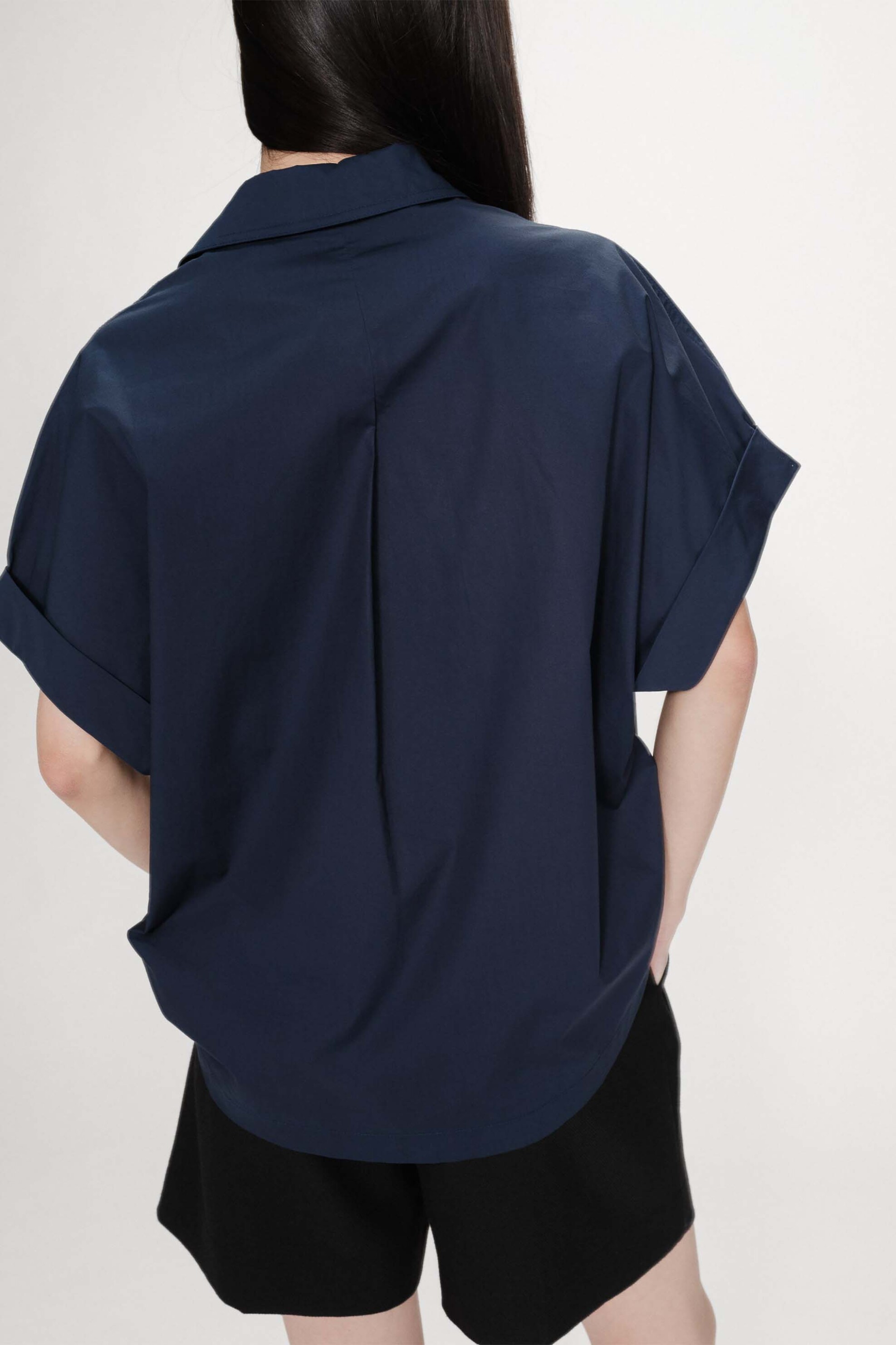 Grace Mila Γυναικεία Μπλούζα Μονόχρωμη Oversized Versigny - Ss26 Σκούρο Μπλε