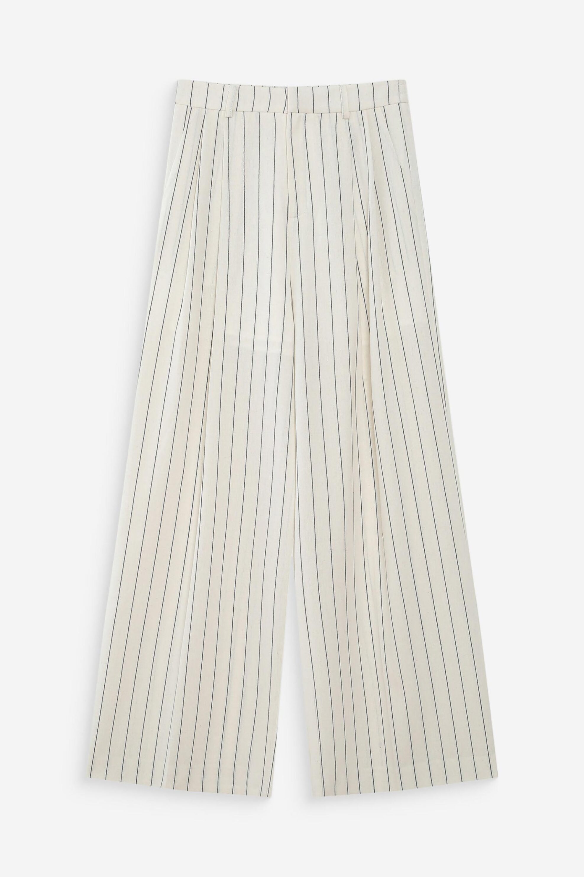 Grace Mila Γυναικείο Παντελόνι με Ριγέ Σχέδιο Straight Leg Very - Ss26 Λευκό