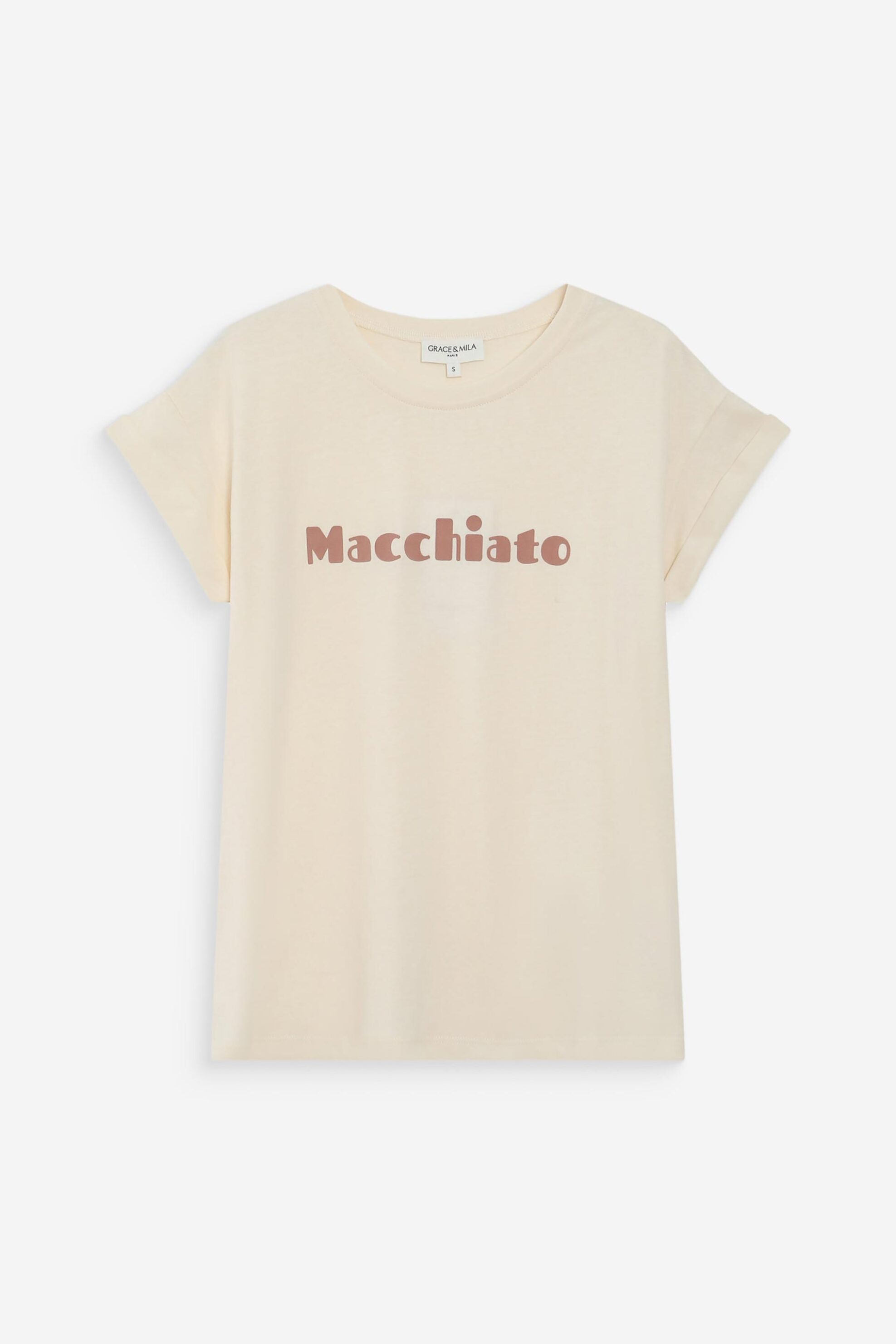 Grace Mila Γυναικείο T-Shirt Regular Fit με Lettering Vico - Ss26 Κρέμ