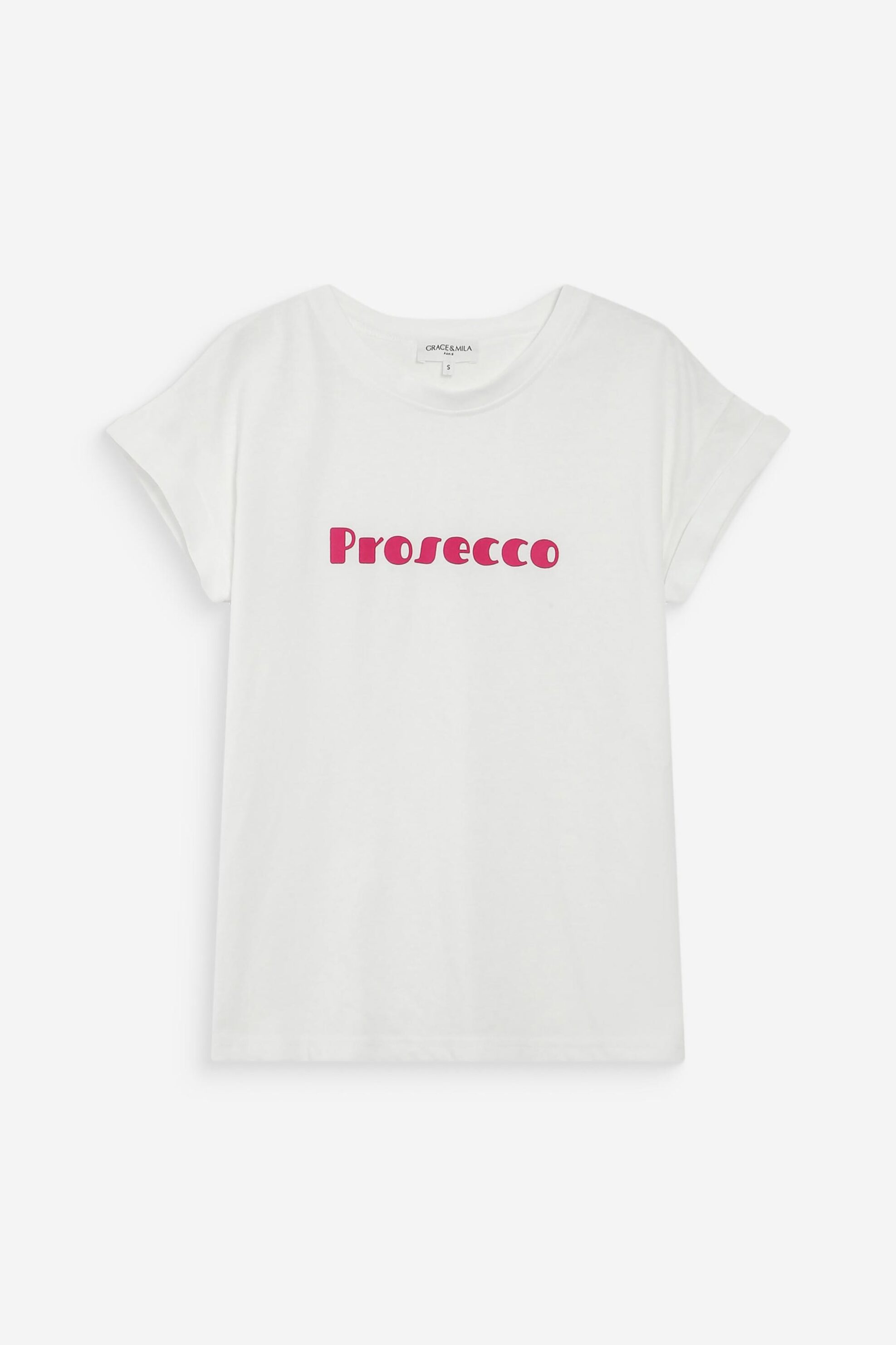 Grace Mila Γυναικείο T-Shirt Regular Fit με Lettering Vico - Ss26 Φούξια