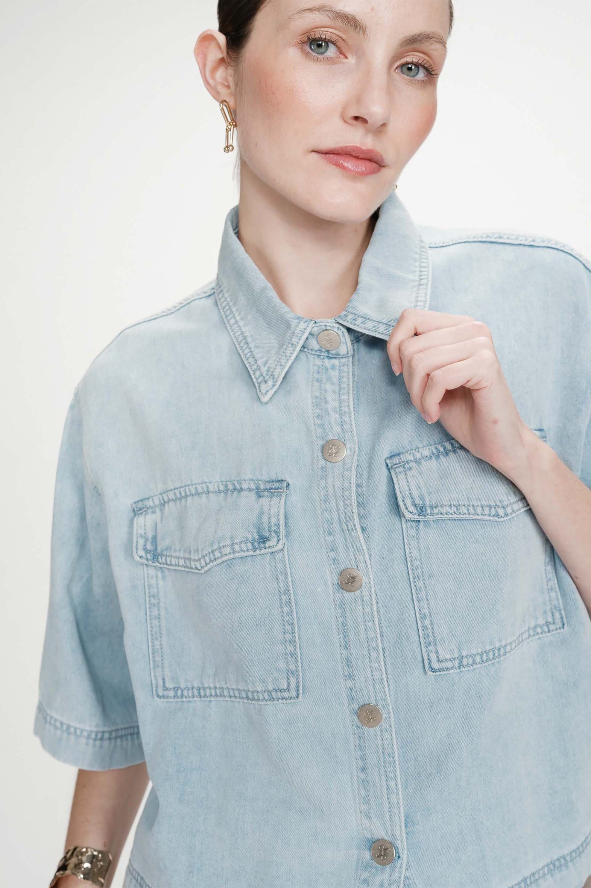 Grace & Mila γυναικείο πουκάμισο denim Oversized 