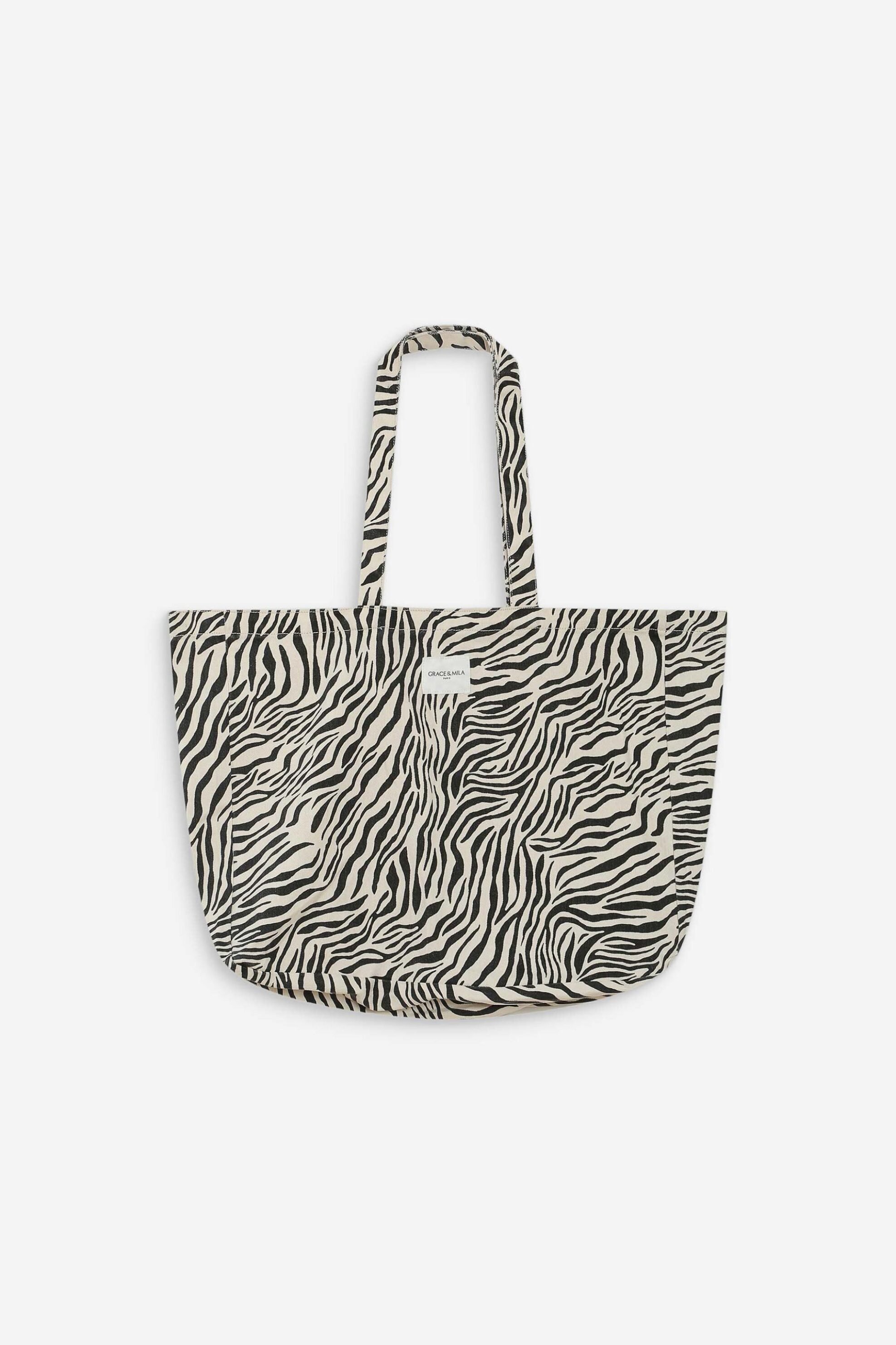 Grace & Mila γυναικεία denim τσάντα tote "Voyage" - VOYAGE/SS26 Ασπρόμαυρο