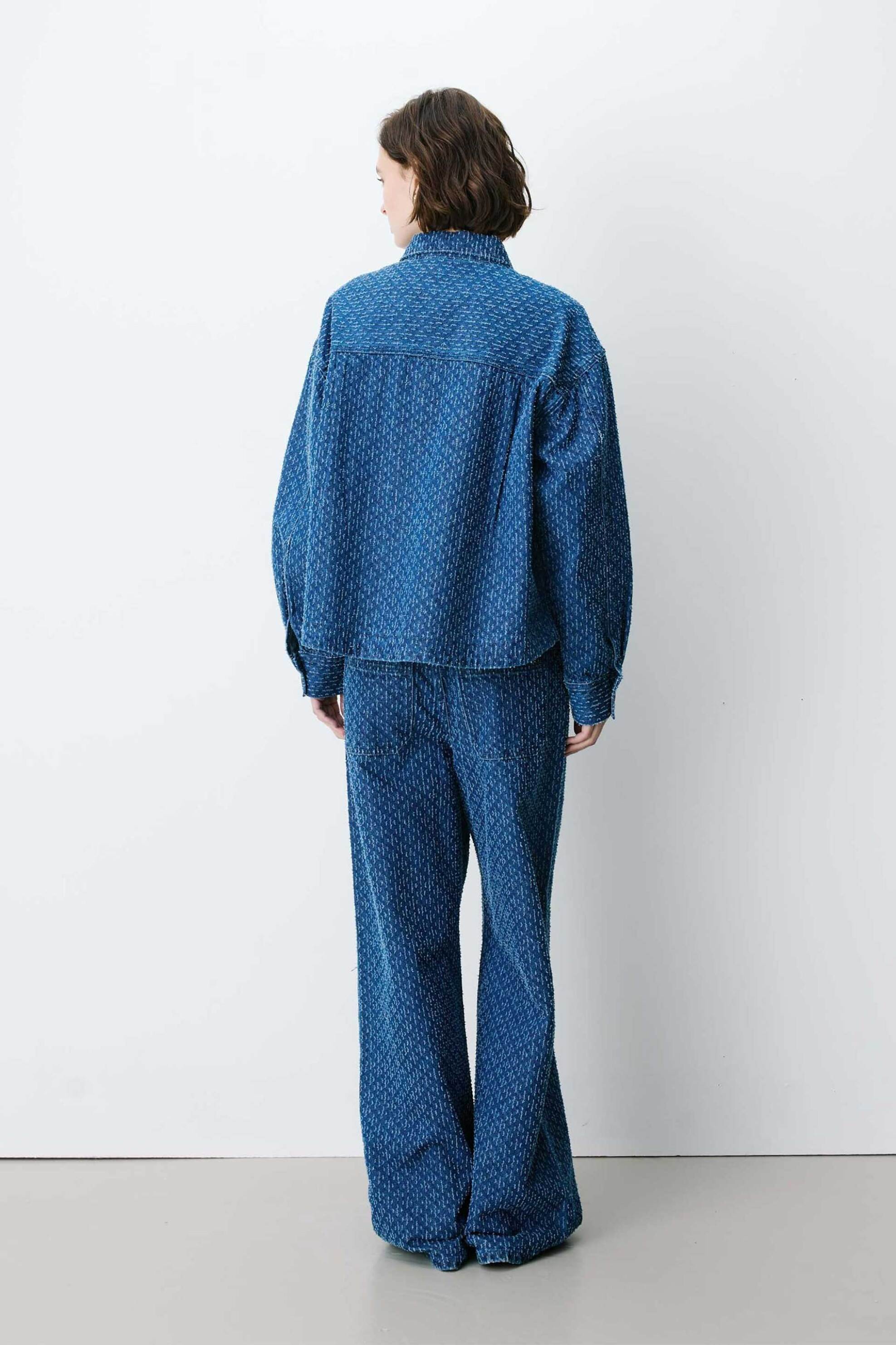 GRACE & MILA Grace & Mila γυναικείο overshirt με print "Adriana" - ADRIANA Denim Blue - 4