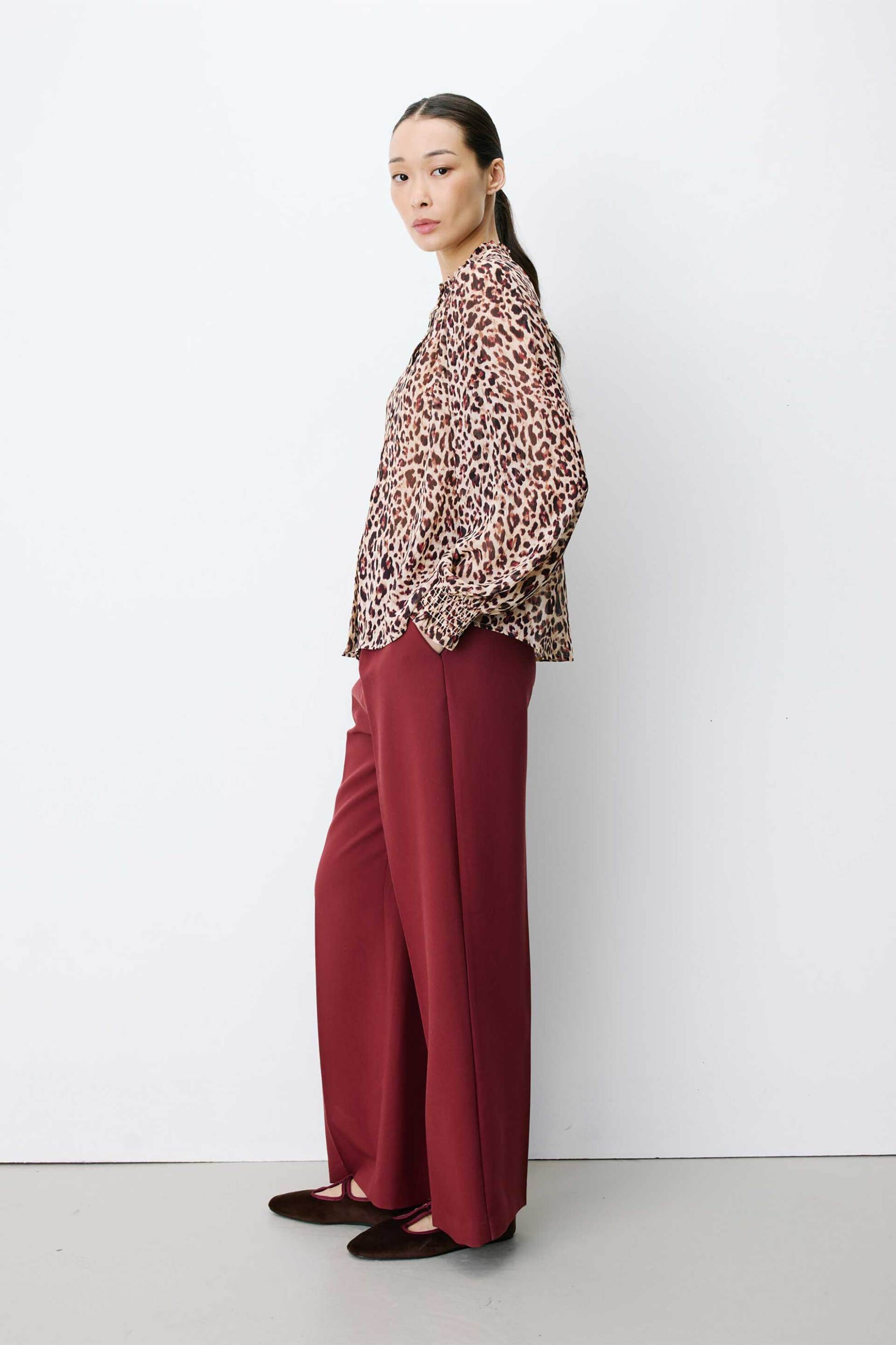 GRACE & MILA Grace & Mila γυναικείο πουκάμισο με animal print "Almira" - ALMIRA Καφέ - 3