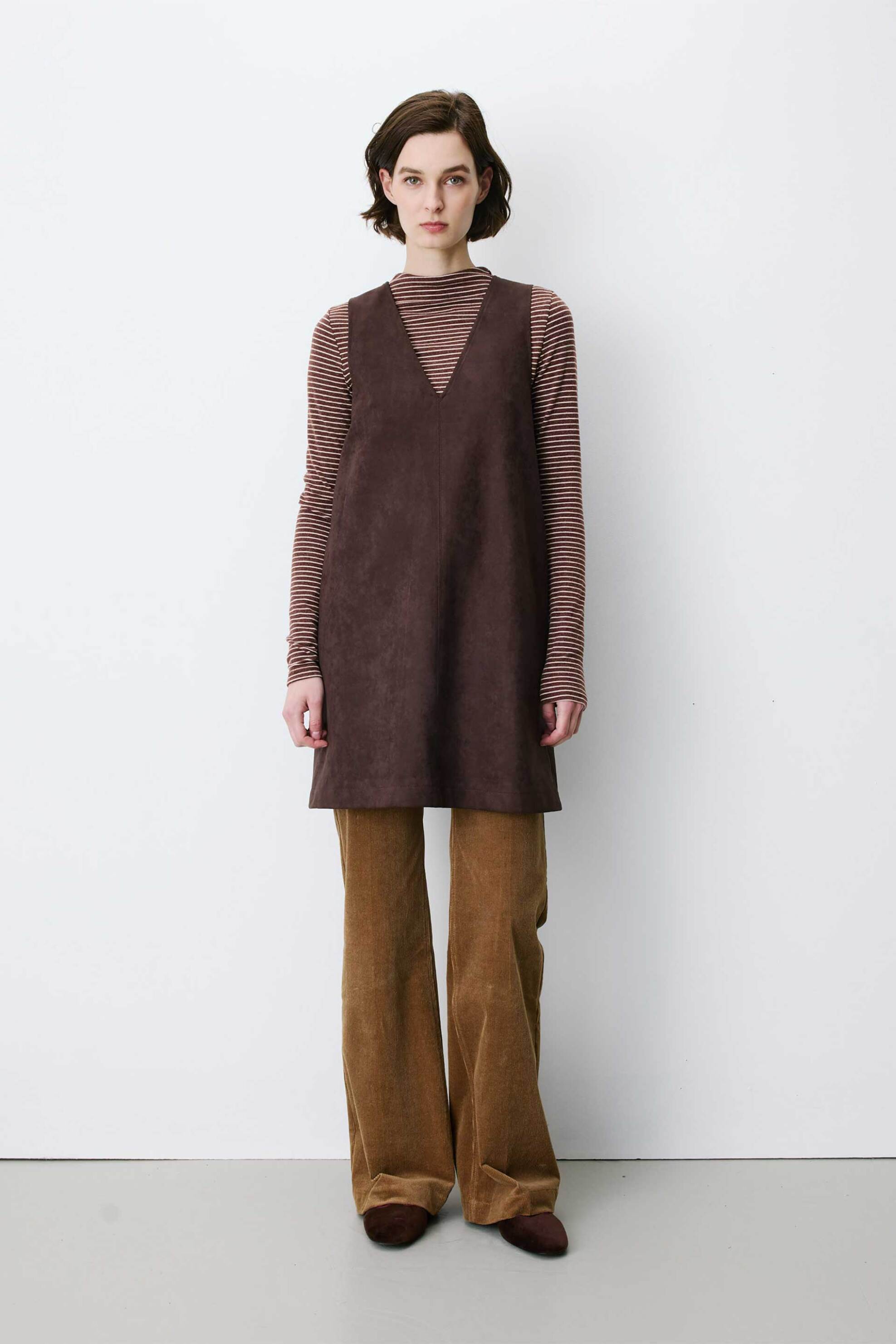Grace & Mila γυναικείο mini φόρεμα faux suede 