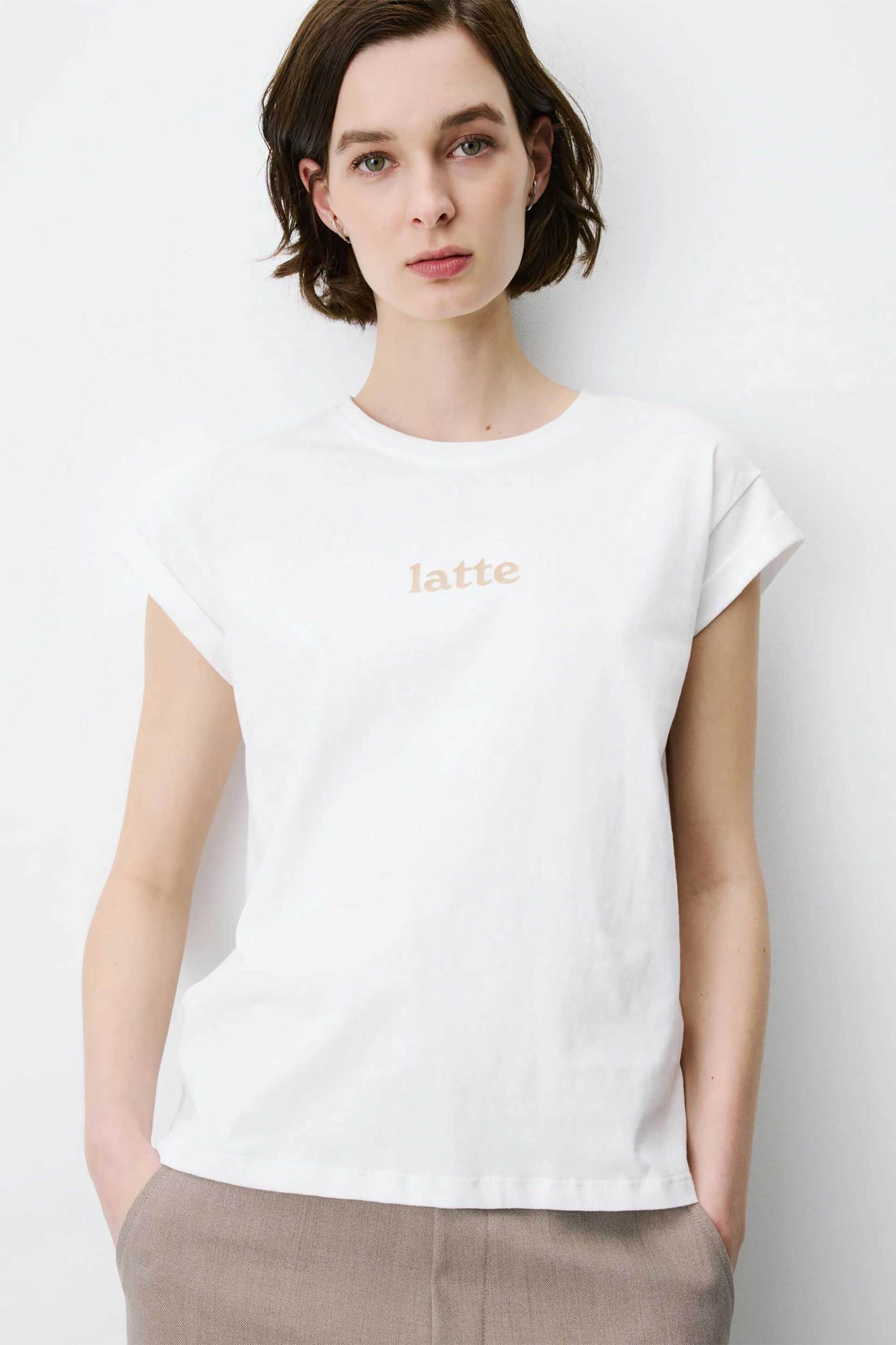Grace & Mila γυναικείο T-shirt μονόχρωμο με letter print 