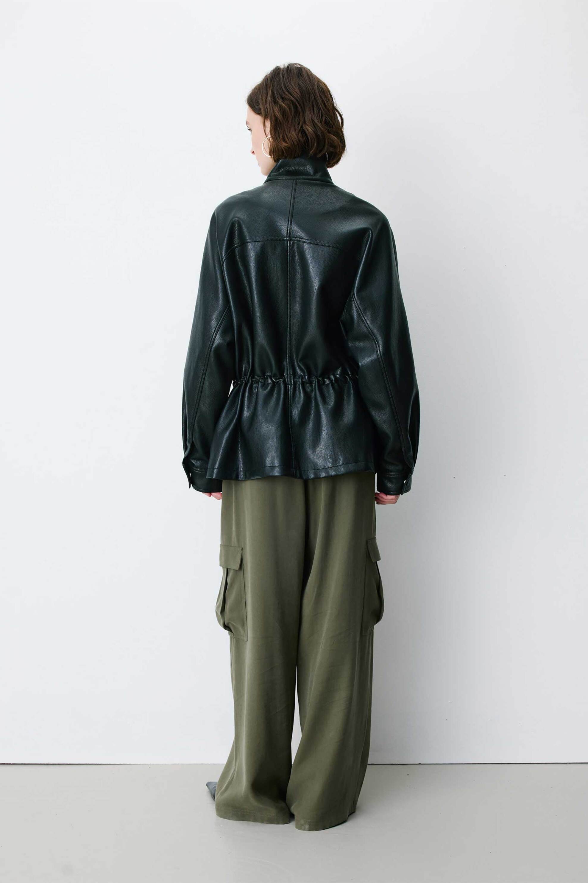GRACE & MILA Grace & Mila γυναικείο faux leather jacket "Auburn" - AUBURN Μαύρο - 4