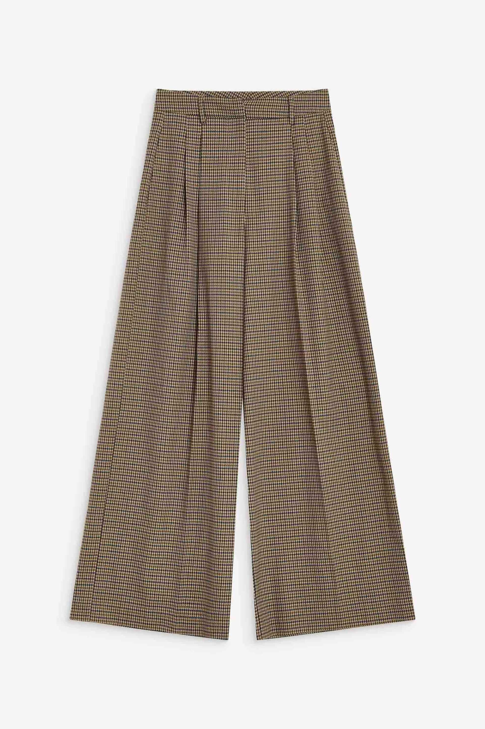 GRACE & MILA Grace & Mila γυναικείο παντελόνι με houndstooth print "Ayen" - AYEN Μπεζ - 4