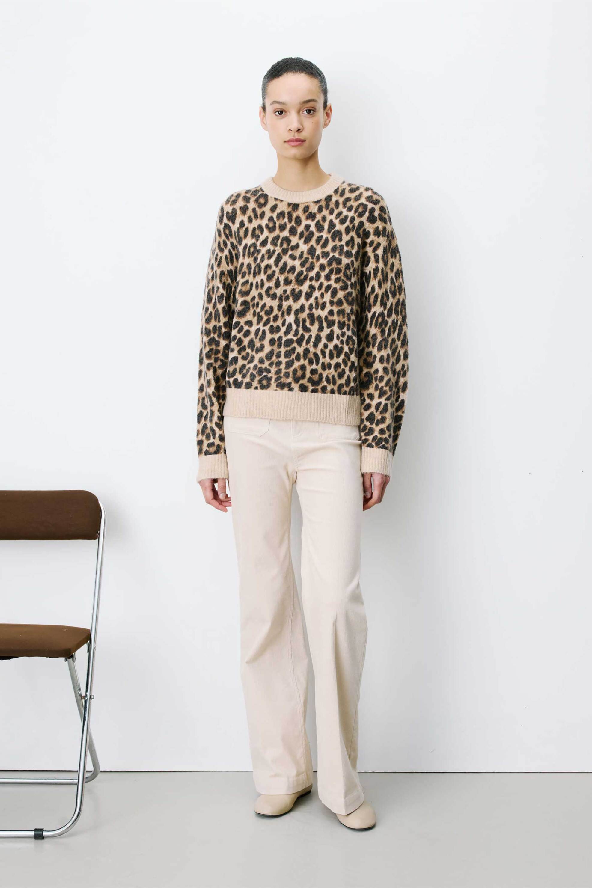 Grace & Mila γυναικεία πλεκτή μπλούζα με animal print 