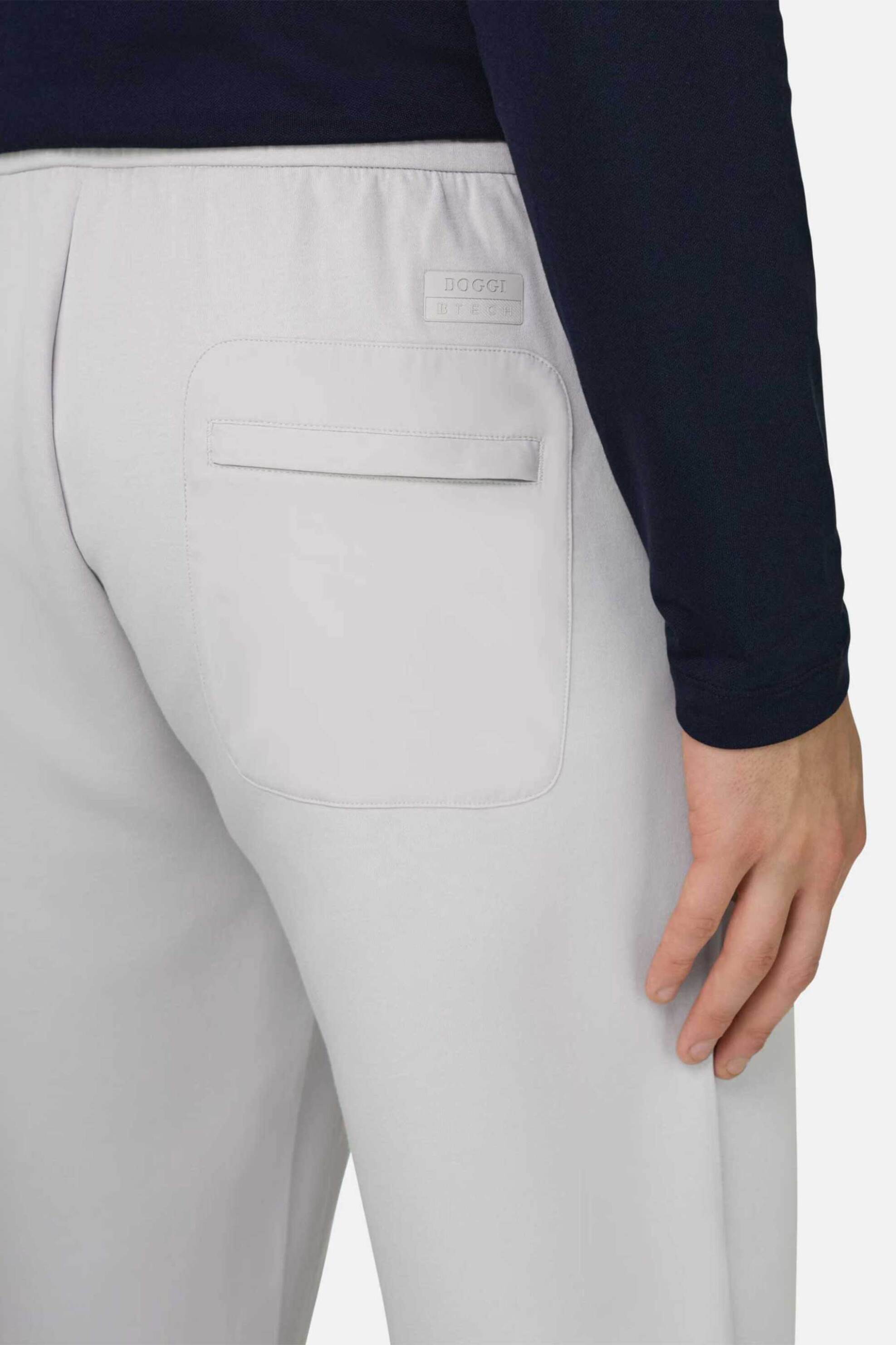 Boggi Milano Ανδρικό Παντελόνι Φόρμας Μονόχρωμο Relaxed Fit - Bo26P008104 Υπόλευκο