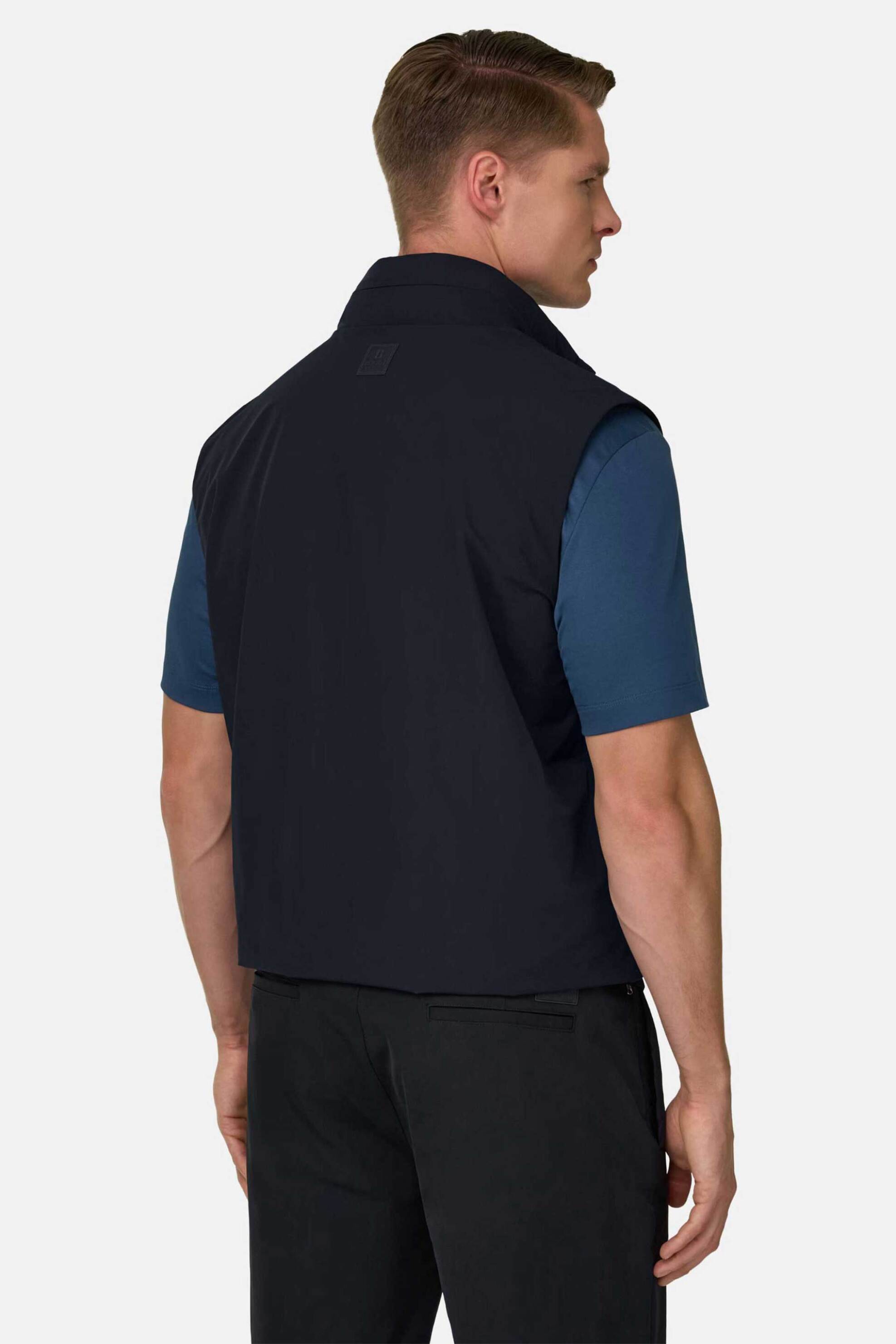 Boggi Milano Ανδρικό Αμάνικο Μπουφάν Regular Fit - Bo26P016603 Μπλε Navy