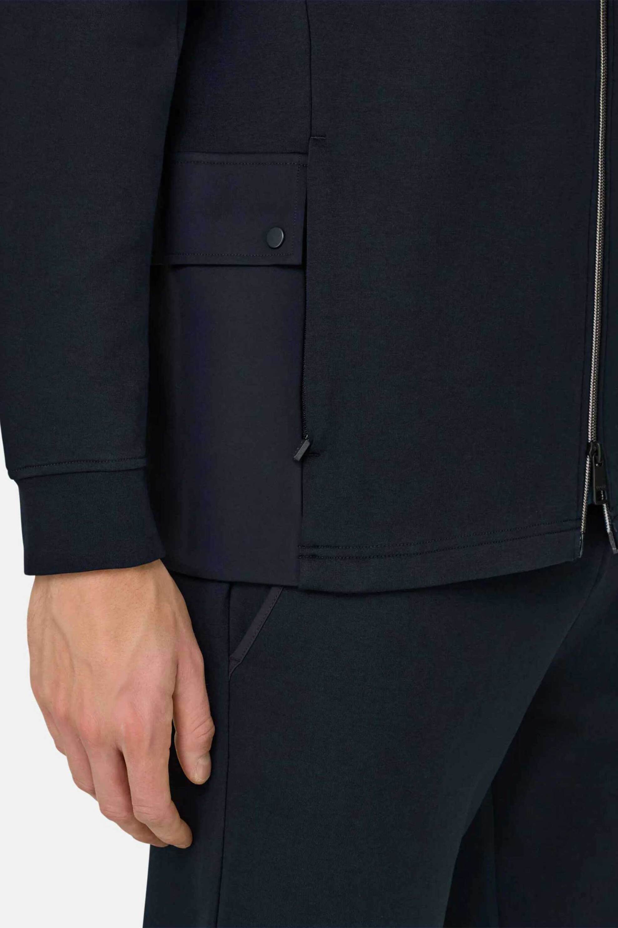 Boggi Milano Ανδρική Ζακέτα Φούτερ με Ψηλό Λαιμό Regular Fit - Bo26P018901 Μπλε Navy