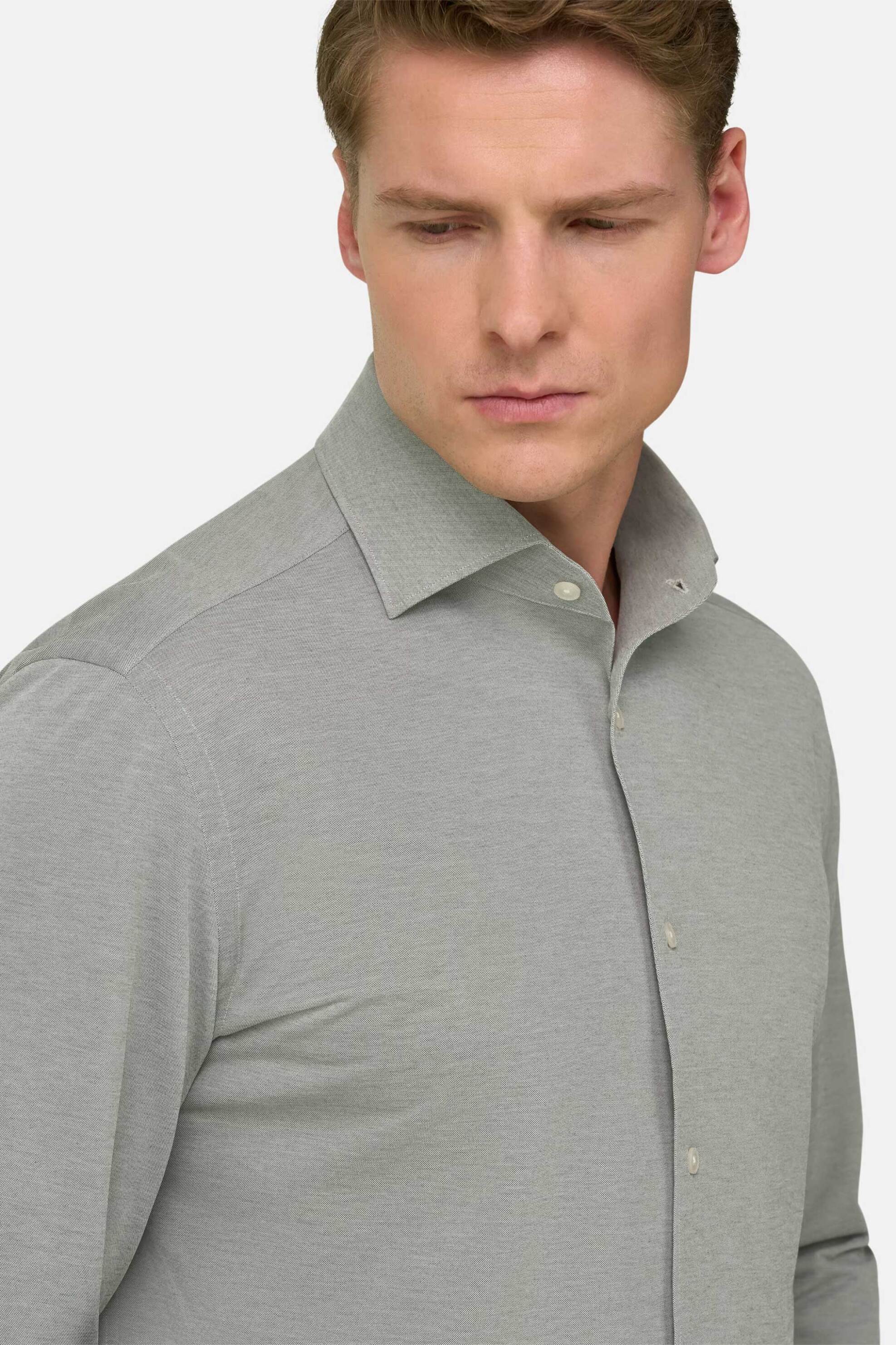 Boggi Milano ανδρικό πουκάμισο μονόχρωμο Regular Fit - BO26P019603 Πράσινο Σκούρο φωτογραφία