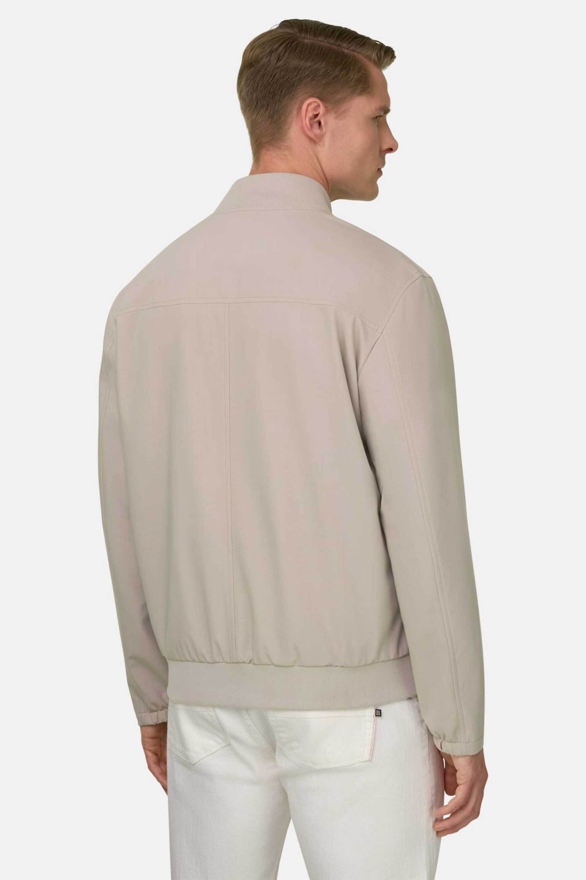 Boggi Milano ανδρικό bomber jacket μονόχρωμο Regular Fit - BO26P022001 Μπεζ φωτογραφία