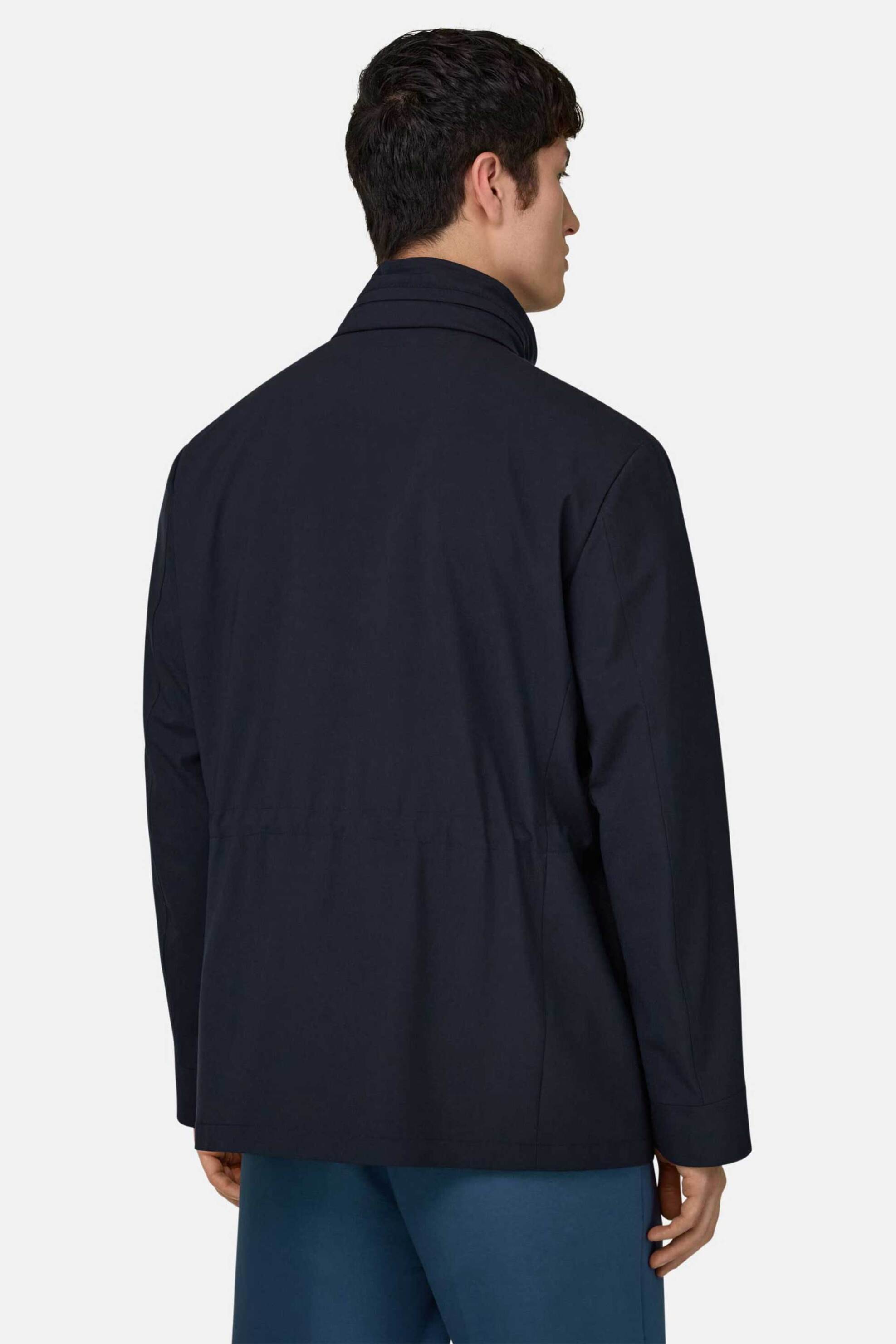 Boggi Milano Ανδρικό Μπουφάν Μονόχρωμο με Flap Τσέπες Regular Fit - Bo26P024101 Μπλε Navy