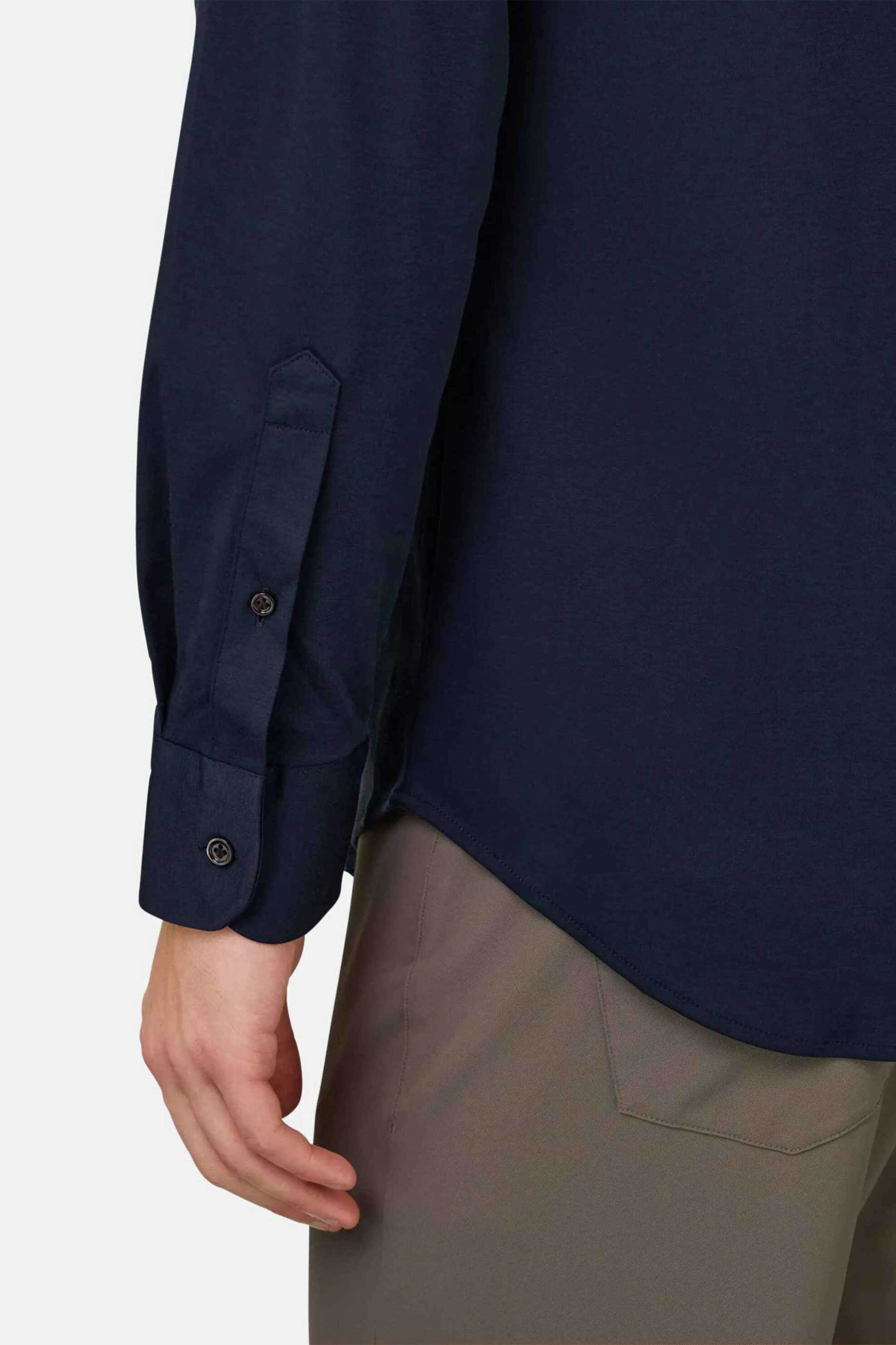 Boggi Milano Ανδρικό Πουκάμισο Μονόχρωμο Regular Fit - Bo26P030502 Μπλε Navy