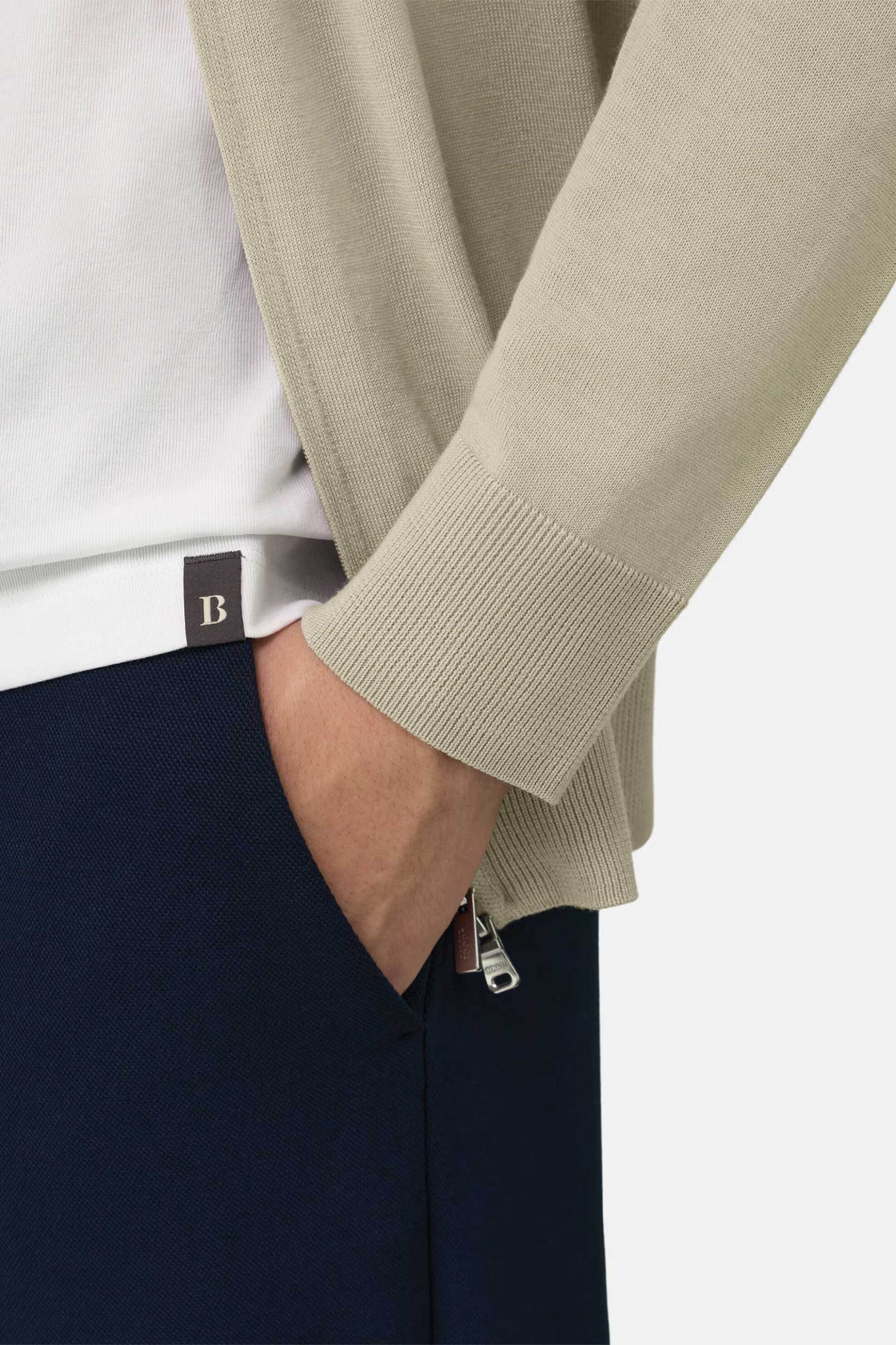 Boggi Milano Ανδρική Πλεκτή Ζακέτα Regular Fit - Bo26P040204 Μπεζ