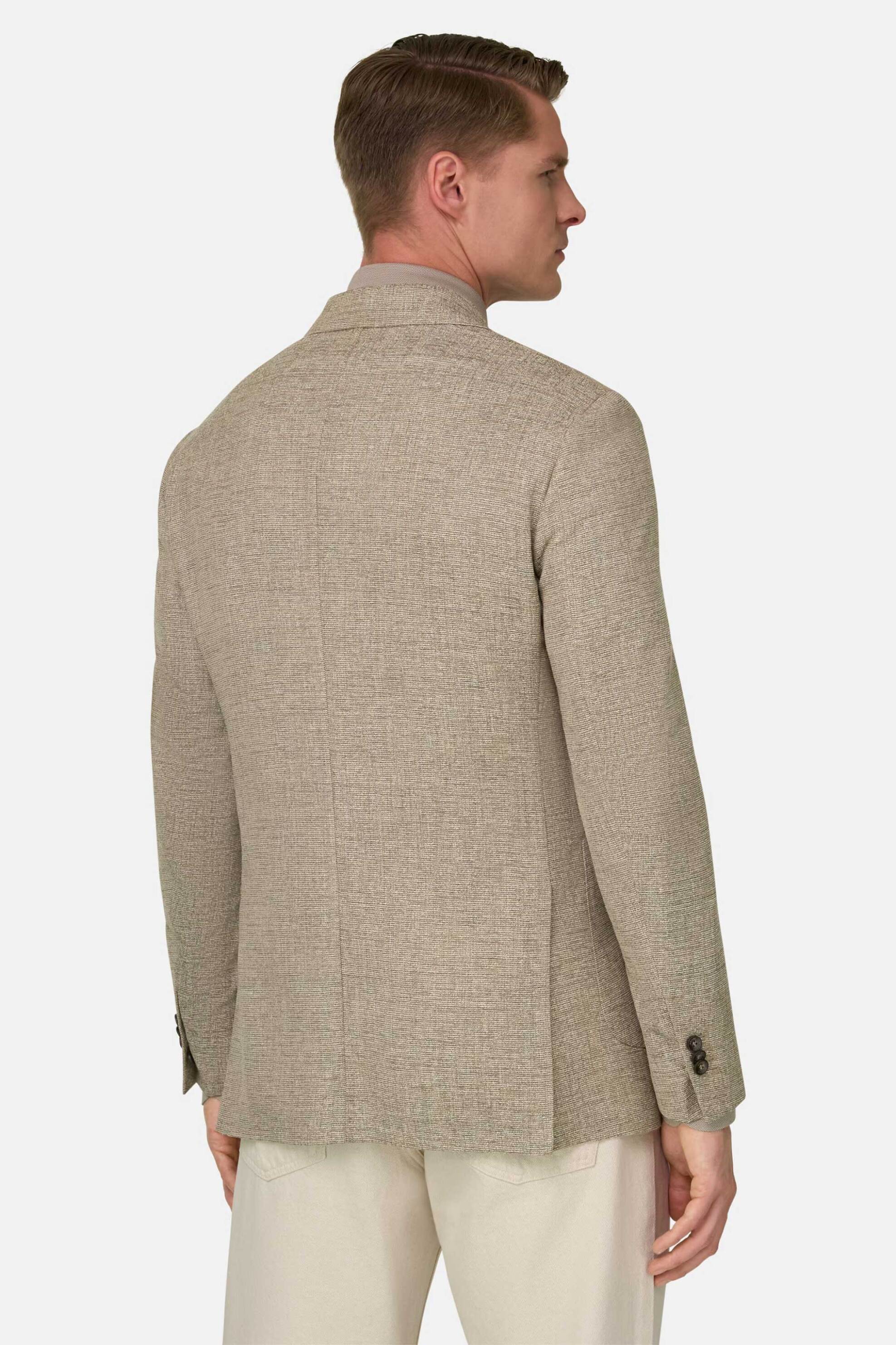 Boggi Milano Ανδρικό Μάλλινο Σακάκι Regular Fit - Bo26P045001 Μπεζ