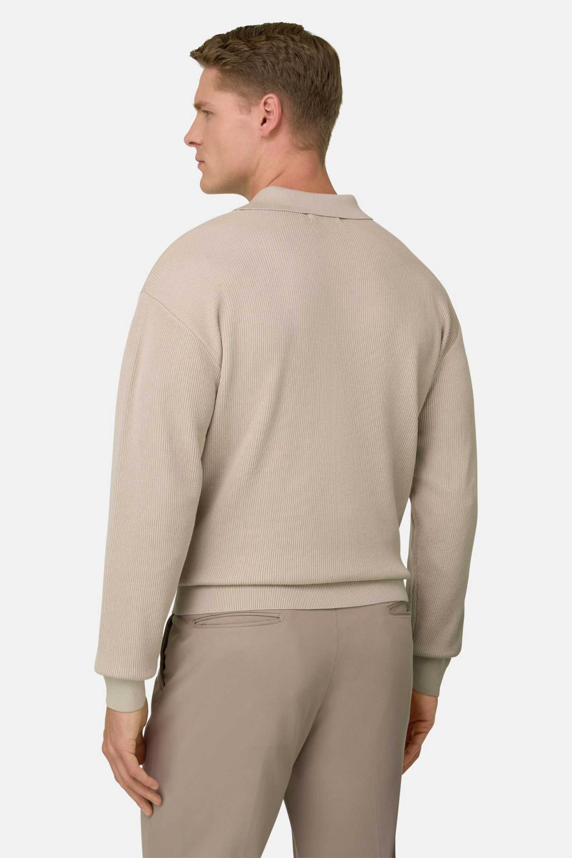 Boggi Milano Ανδρική Πόλο Μπλούζα Μονόχρωμη Regular Fit - Bo26P055501 Μπεζ
