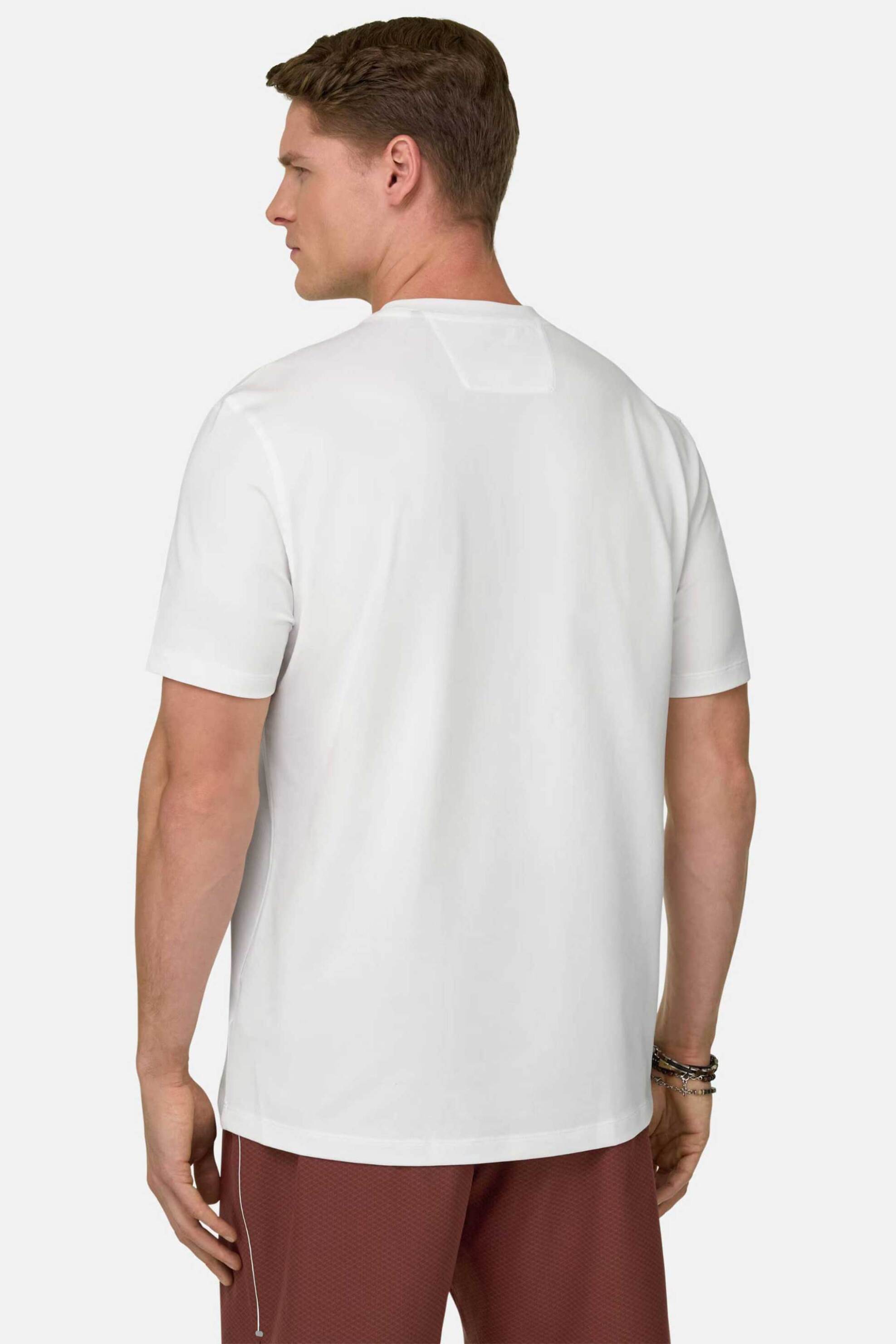 Boggi Milano Ανδρικό Πικέ T-Shirt Μονόχρωμο Regular Fit S Cafè - Bo26P056401 Λευκό