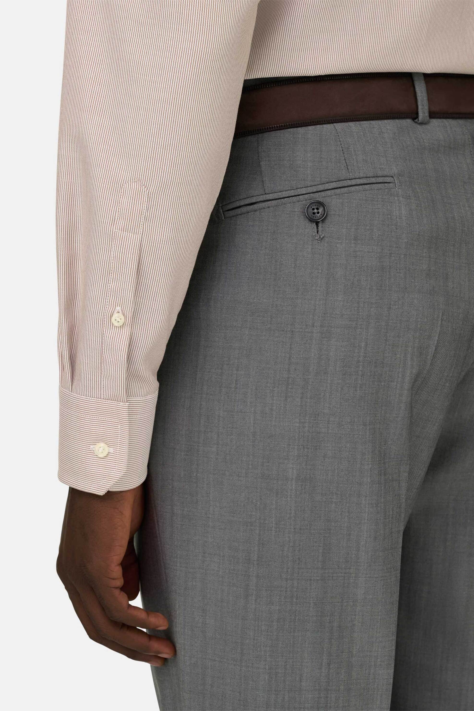 Boggi Milano Ανδρικό Πουκάμισο με Ριγέ Σχέδιο Slim Fit - Bo26P058802 Καφέ Ανοιχτό