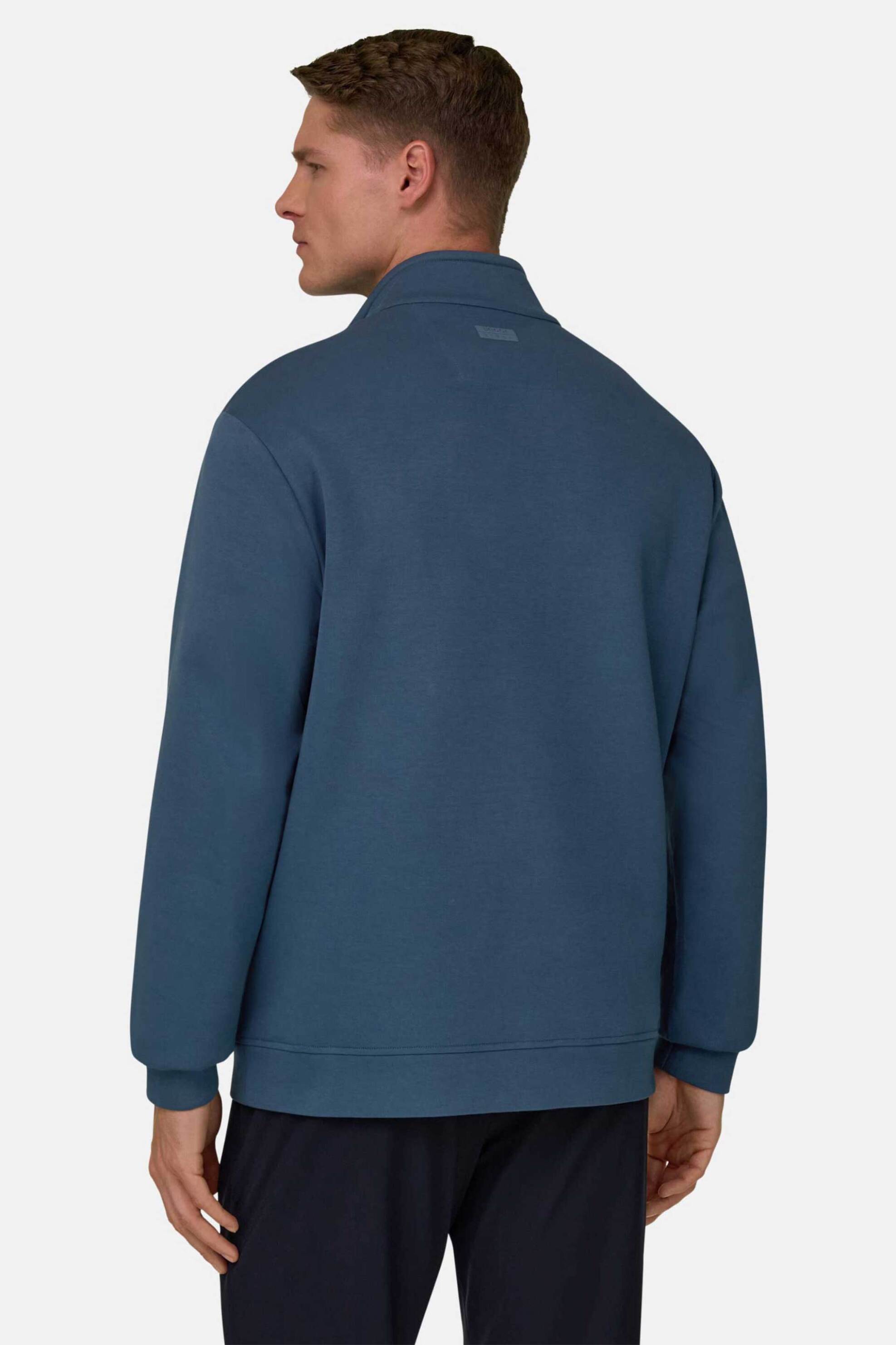 Boggi Milano Ανδρική Μπλούζα Φούτερ με Ψηλό Λαιμό Regular Fit - Bo26P070501 Μπλε