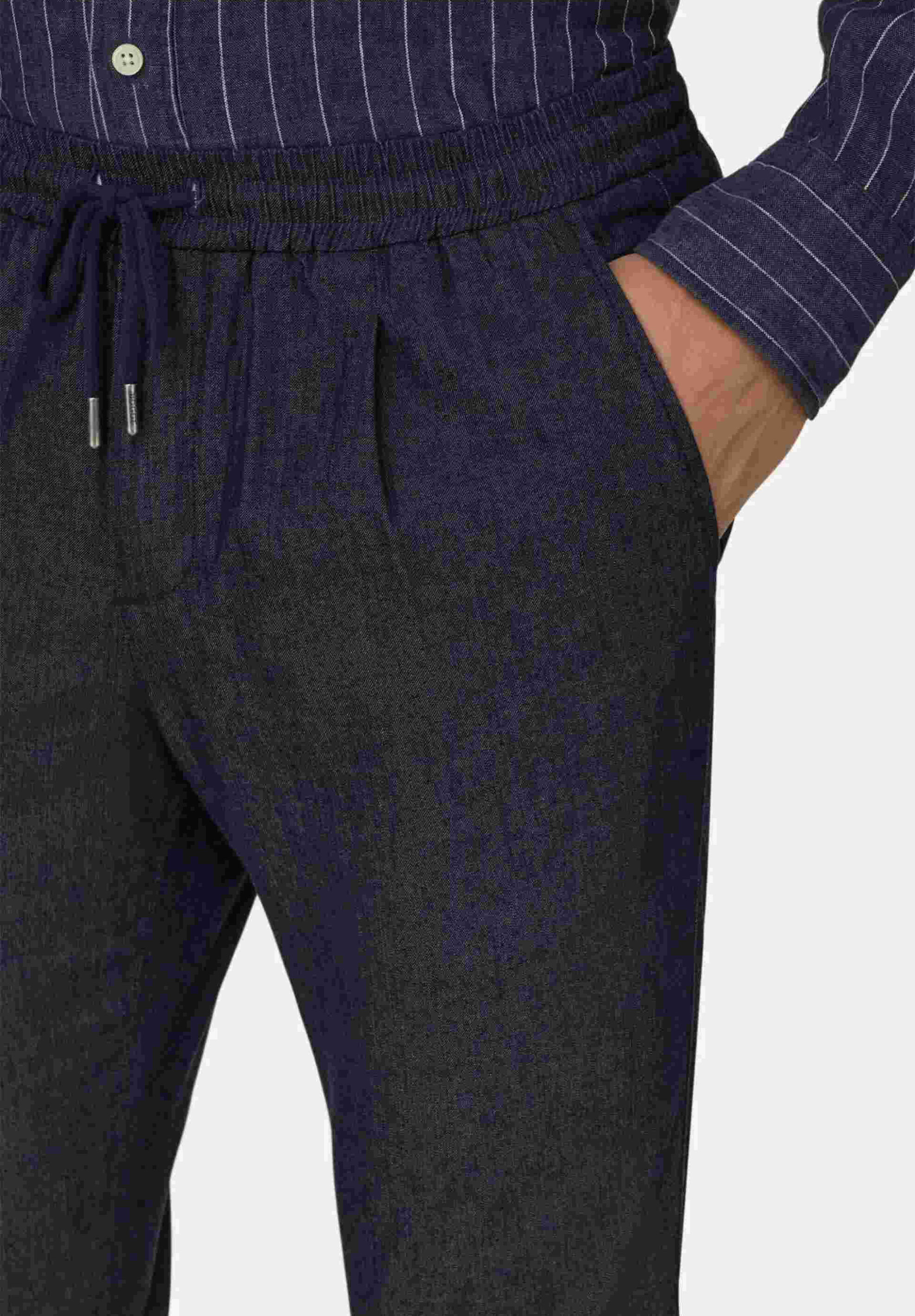 Boggi Milano Ανδρικό Παντελόνι Casual με Ελαστική Μέση Tapered Fit - Bo26P076401 Μπλε Navy