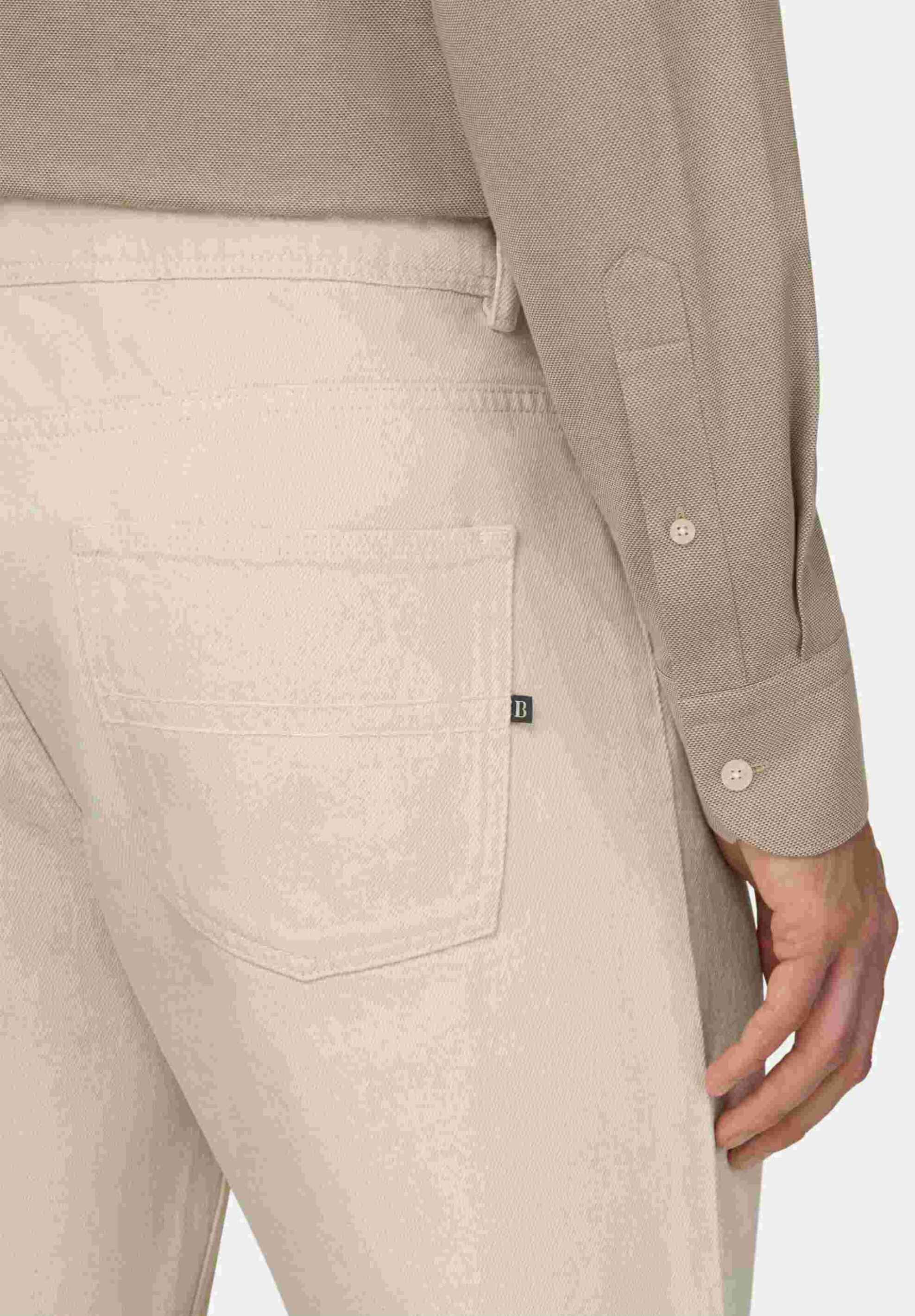 Boggi Milano Ανδρικό Τζιν Παντελόνι Πεντάτσεπο Straight Fit - Bo26P076501 Κρέμ