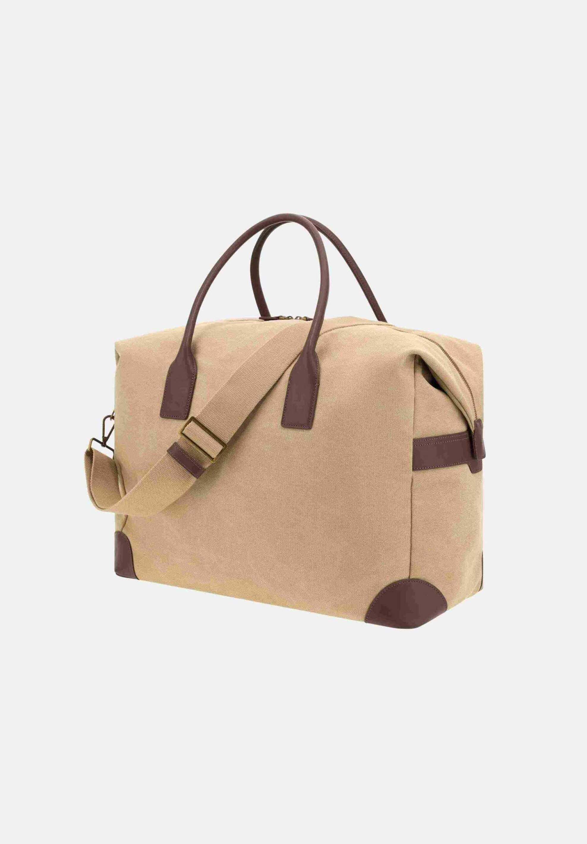 Boggi Milano ανδρικό σακ βουαγιάζ με λογότυπο "Duffle" - BO26P082101 Μπεζ φωτογραφία