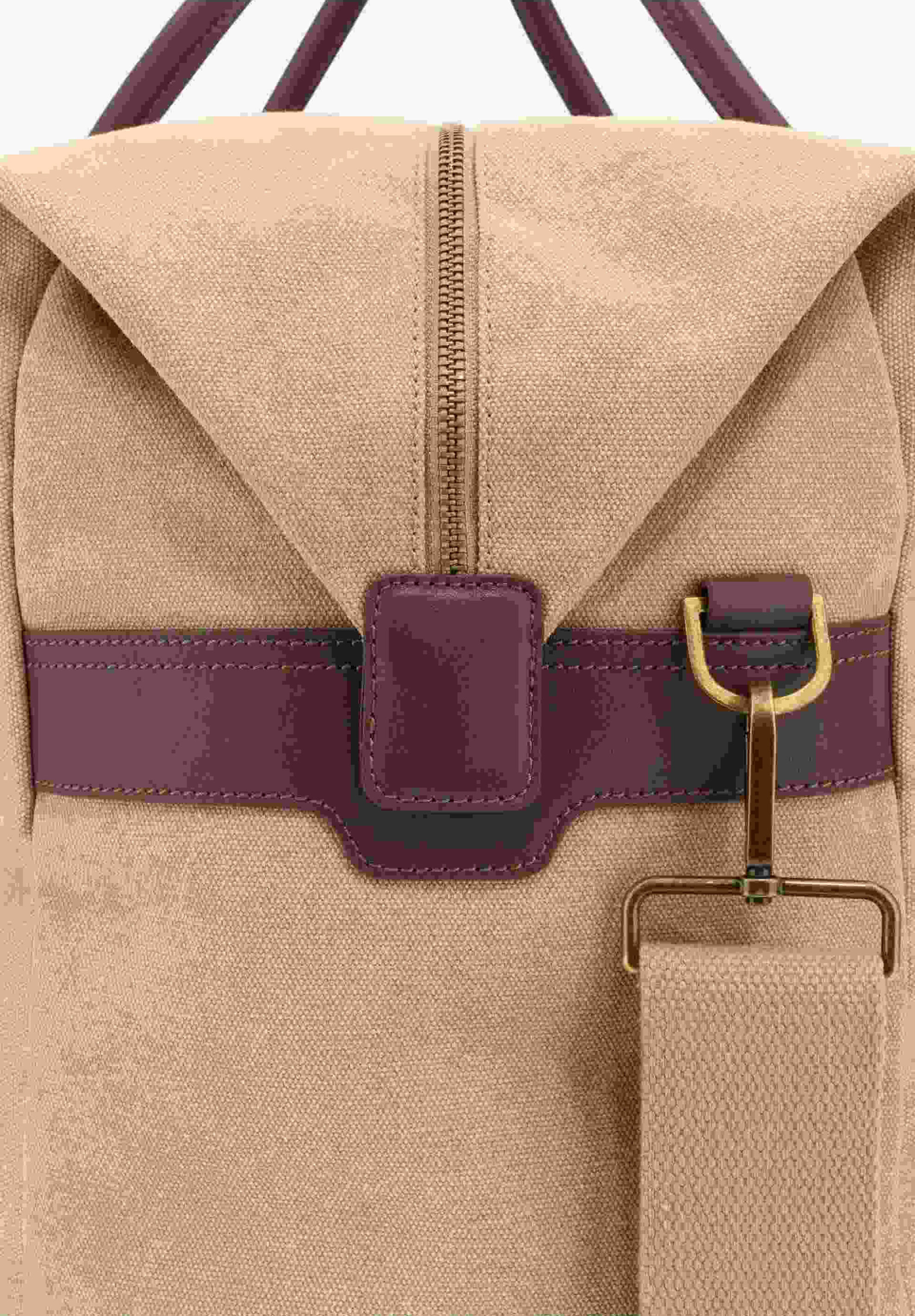 Boggi Milano ανδρικό σακ βουαγιάζ με λογότυπο "Duffle" - BO26P082101 Μπεζ φωτογραφία