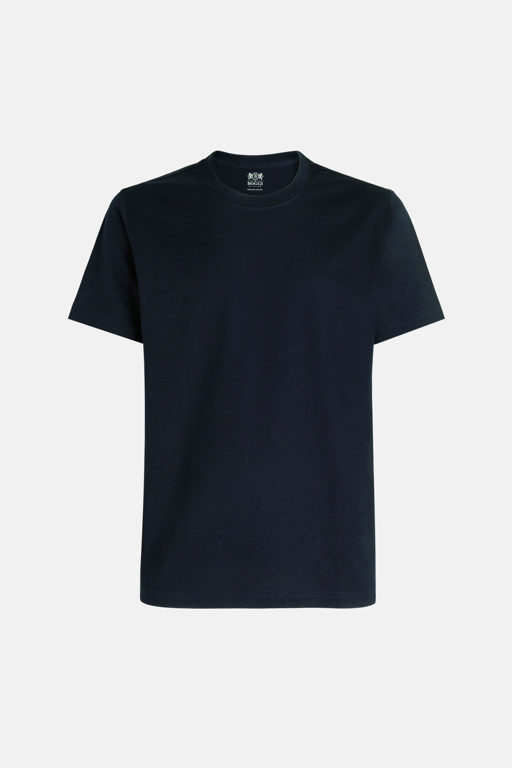 Boggi Milano Ανδρικό T-Shirt Μονόχρωμο Regular Fit - Bo24C005801 Μπλε Navy