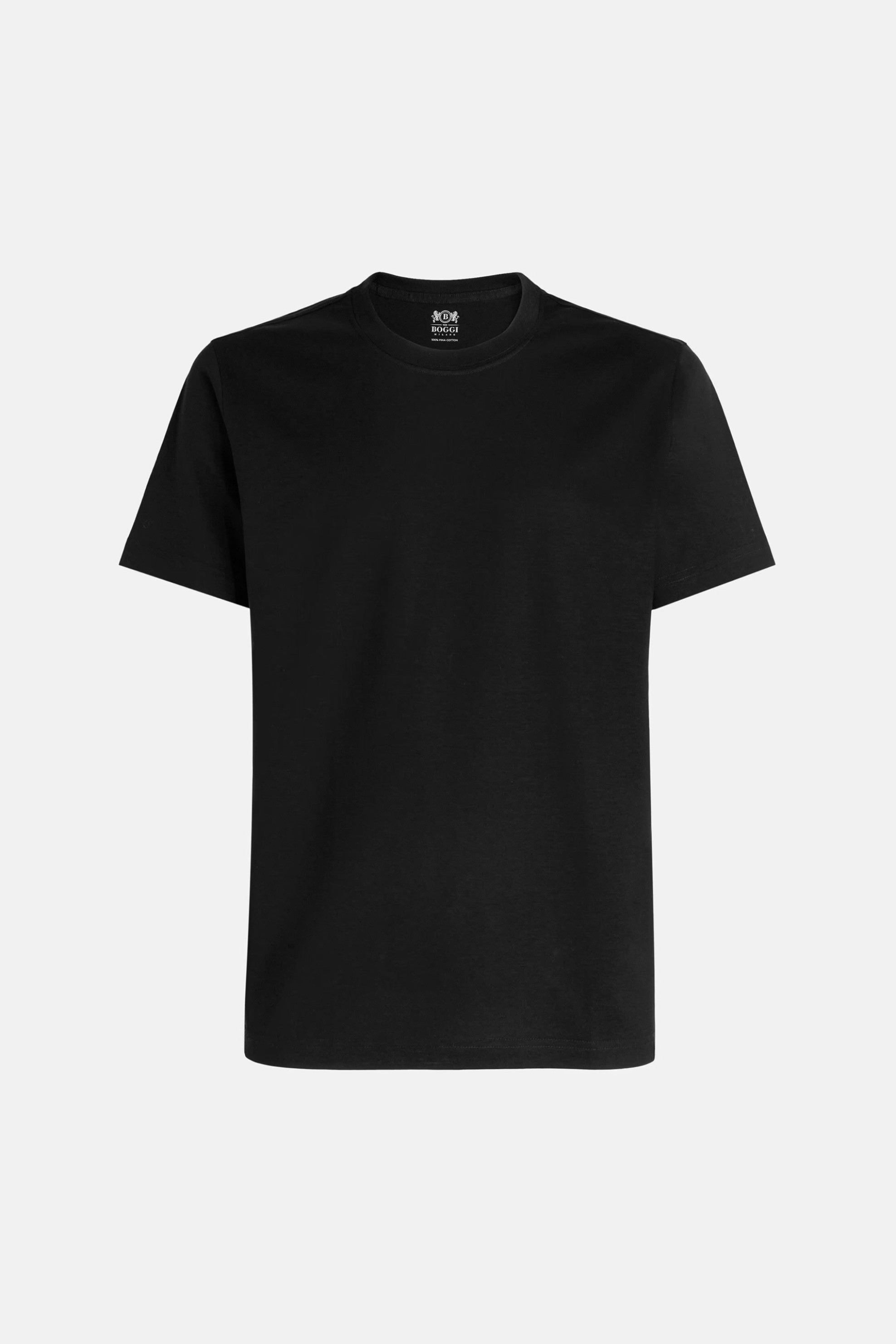 Boggi Milano Ανδρικό T-Shirt Μονόχρωμο Regular Fit - Bo24C005802 Μαύρο