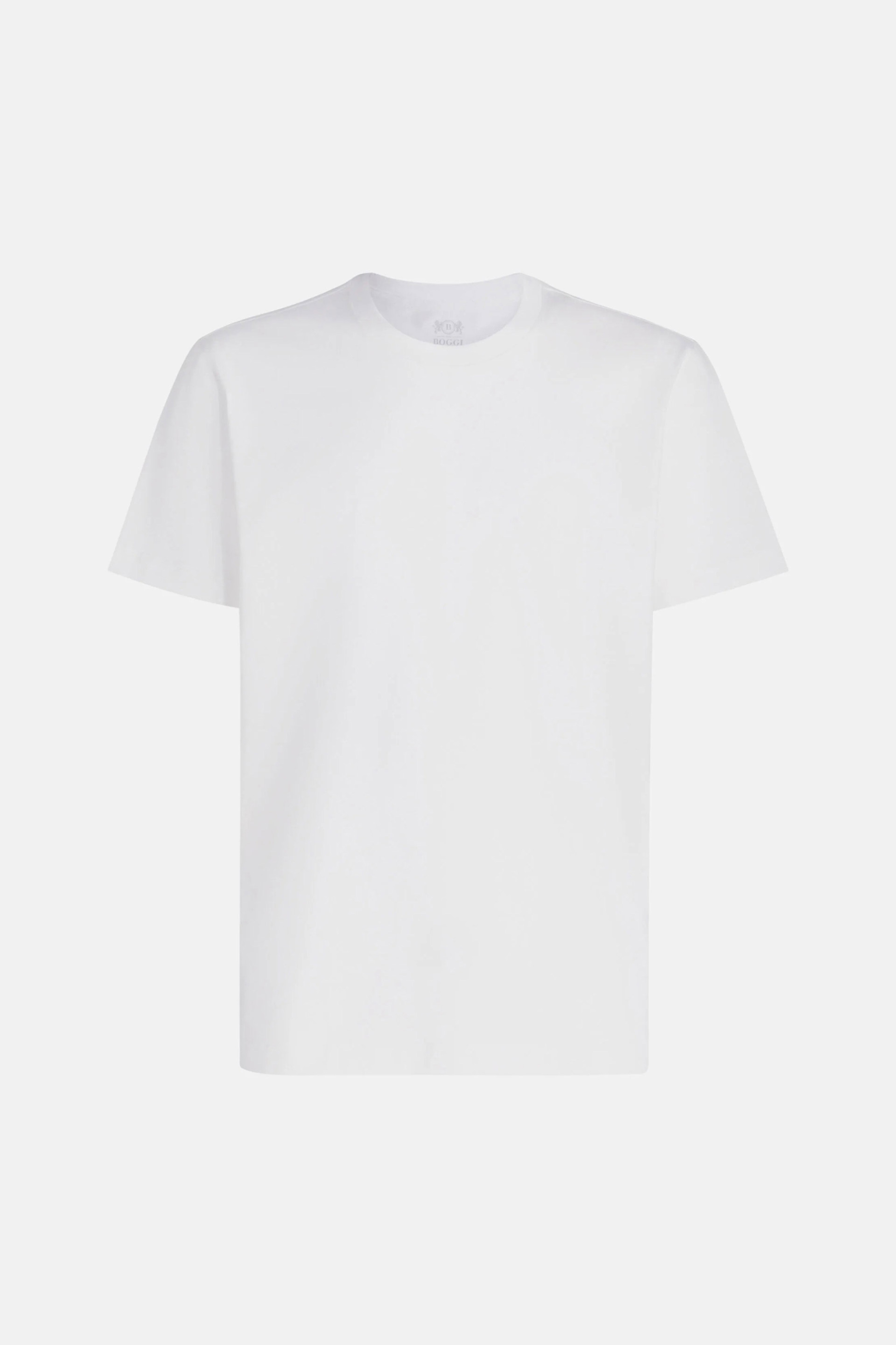 Boggi Milano Ανδρικό T-Shirt Μονόχρωμο Regular Fit - Bo24C005803 Λευκό