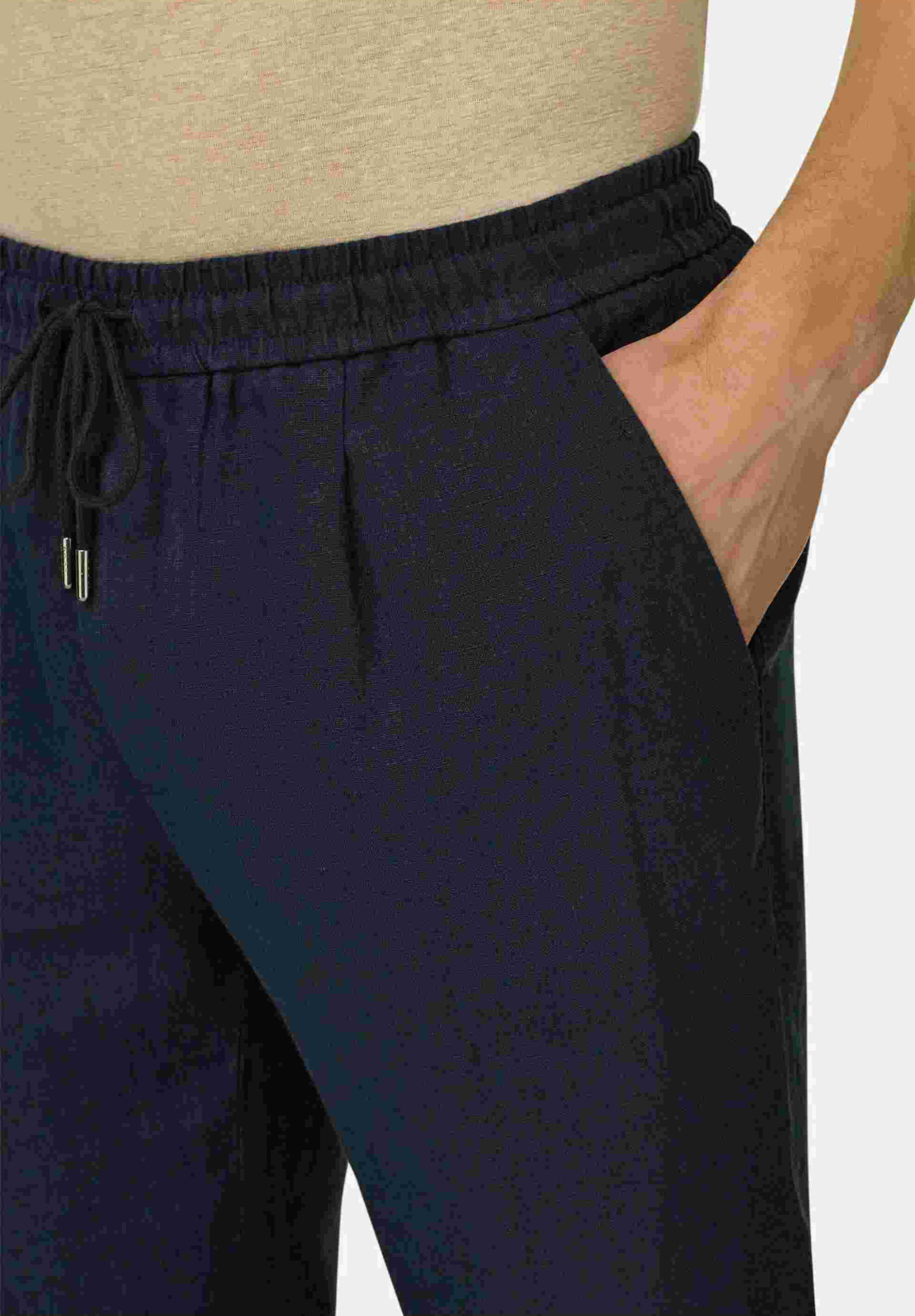 Boggi Milano Ανδρικό Λινό Παντελόνι Μονόχρωμο Tapered Fit - Bo26P018201 Μπλε Navy