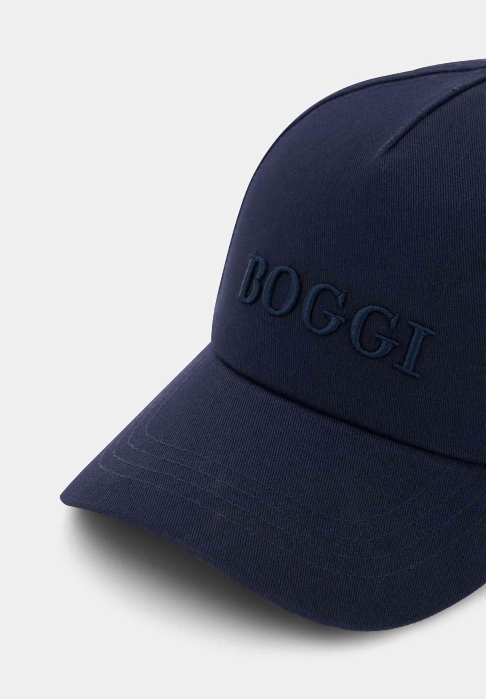 Boggi Milano ανδρικό καπέλο jockey με κεντημένο λογότυπο - BO26P022103 Μπλε Navy