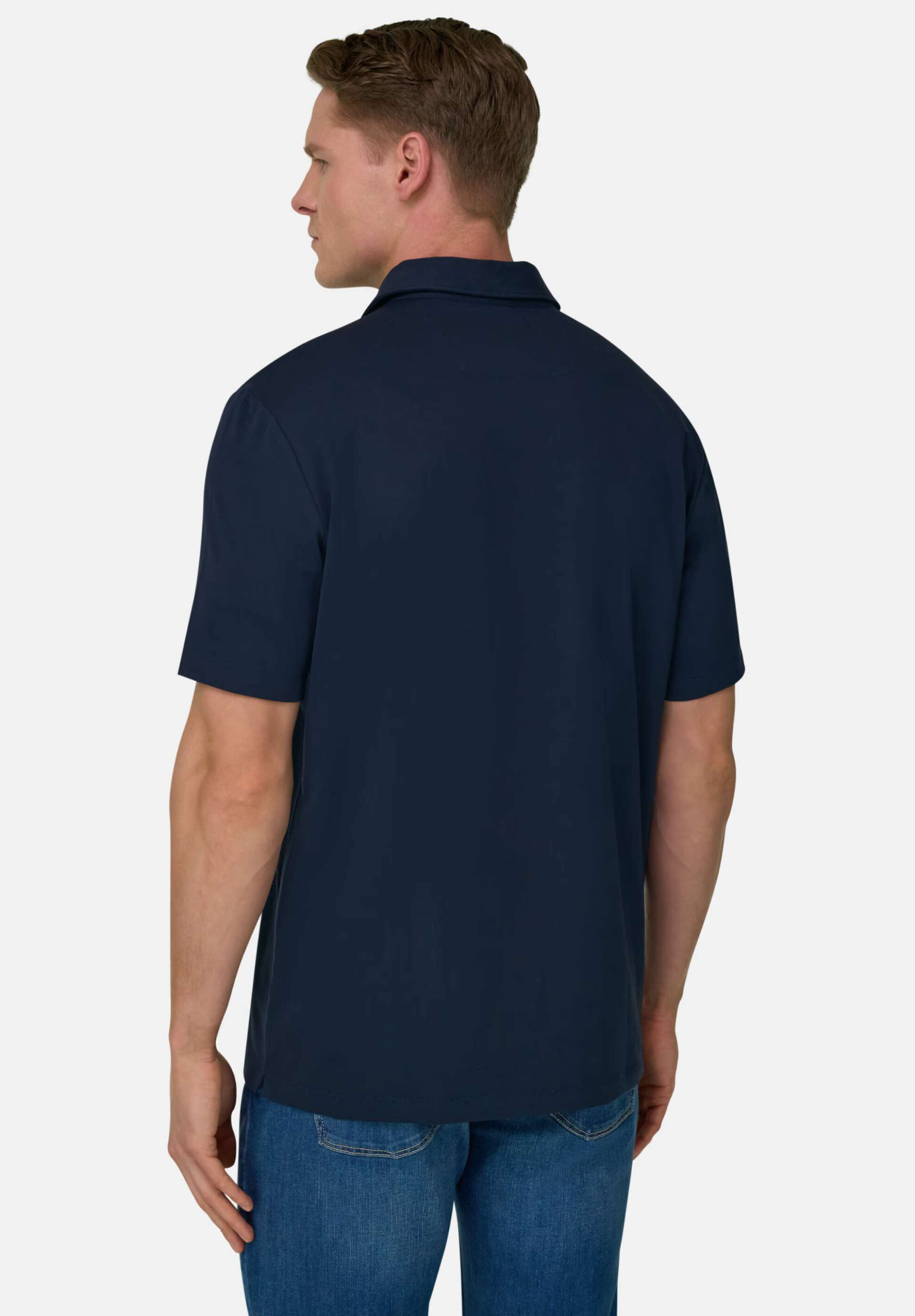 Boggi Milano Ανδρική Πόλο Μπλούζα Μονόχρωμη Regular Fit Pima - Bo26P034702 Μπλε Navy