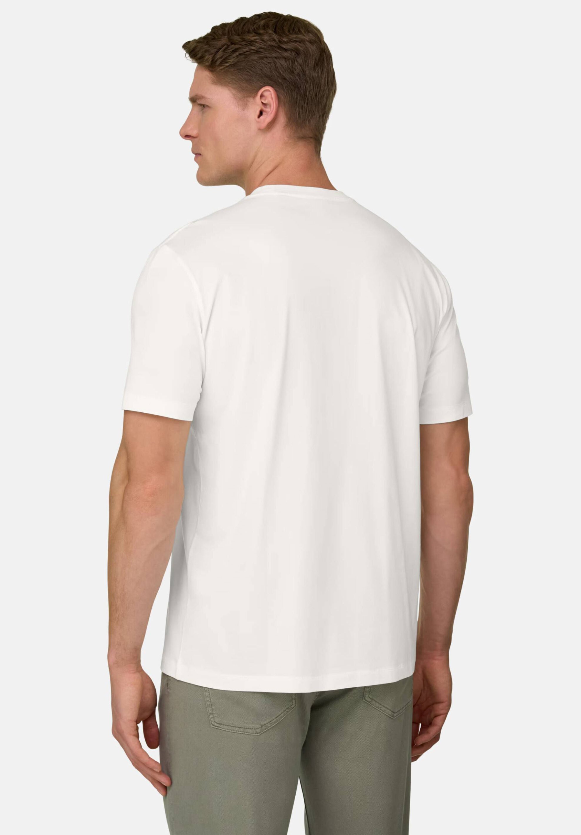 Boggi Milano Ανδρικό T-Shirt Μονόχρωμο Pima - Bo26P036001 Λευκό