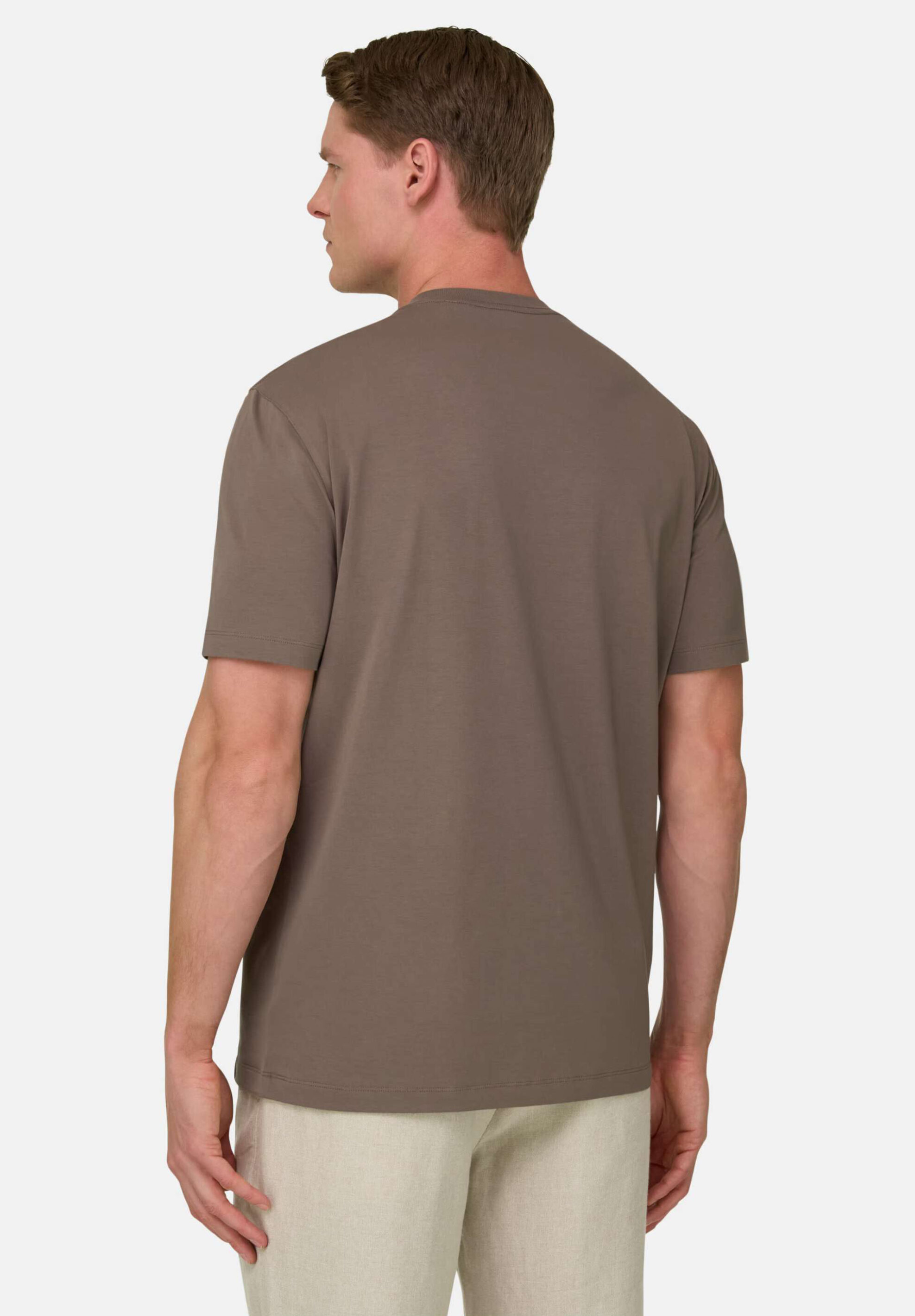 Boggi Milano Ανδρικό T-Shirt Μονόχρωμο Pima - Bo26P036013 Γκρι